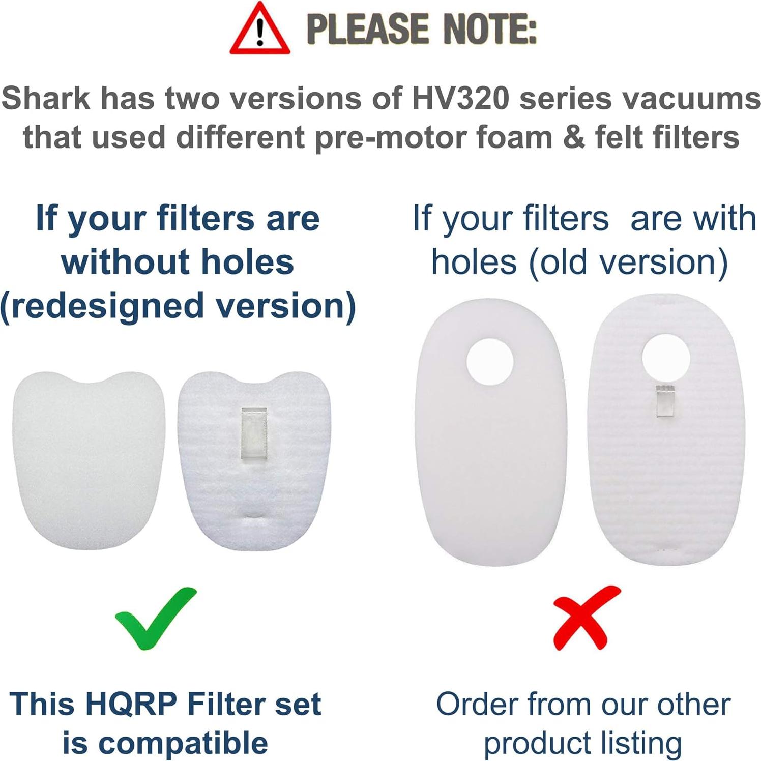 Kit de Filtros HQRP 2 Piezas para Aspiradoras Shark Rocket