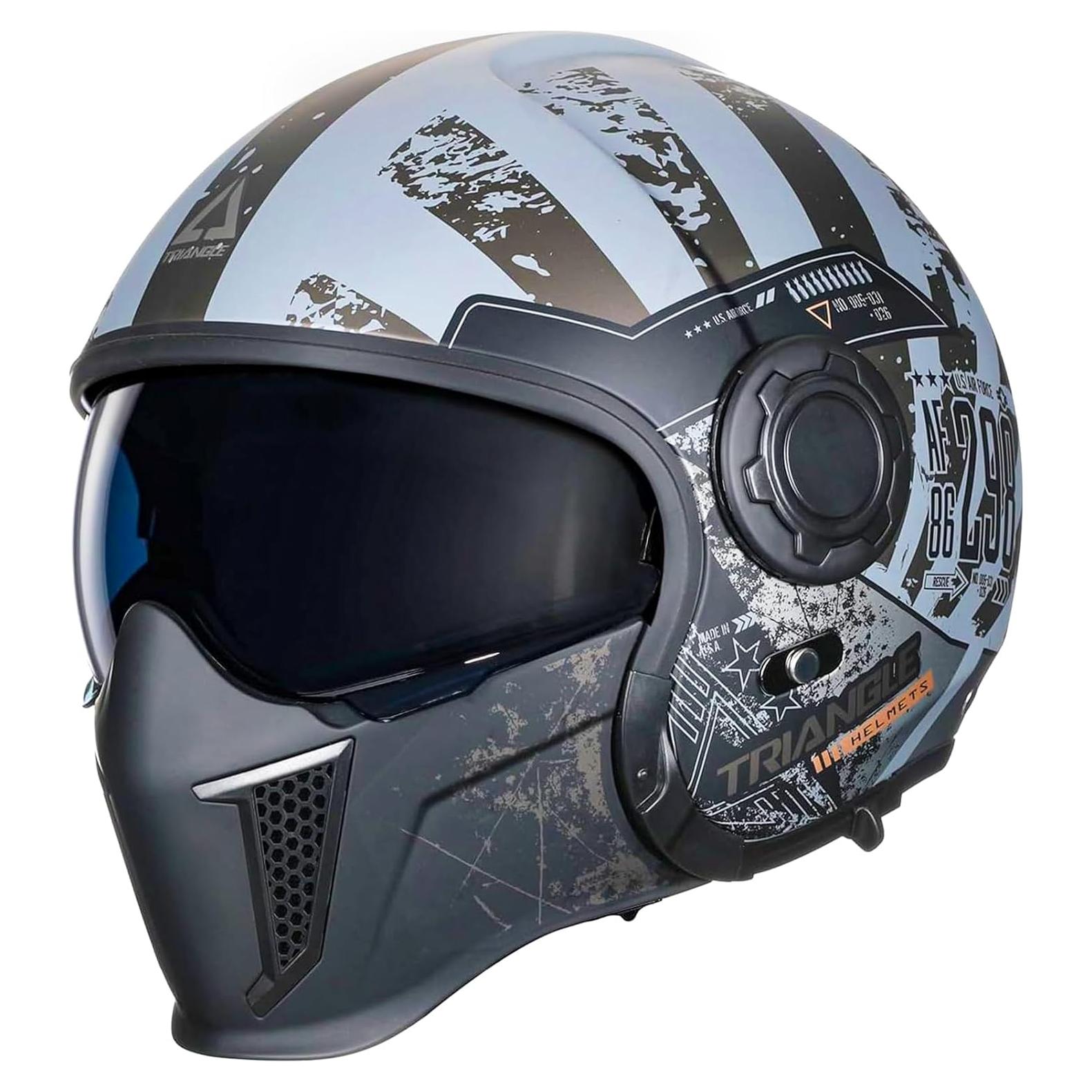 Casco de Motocicleta TRIANGLE OP12A Doble Visor XL