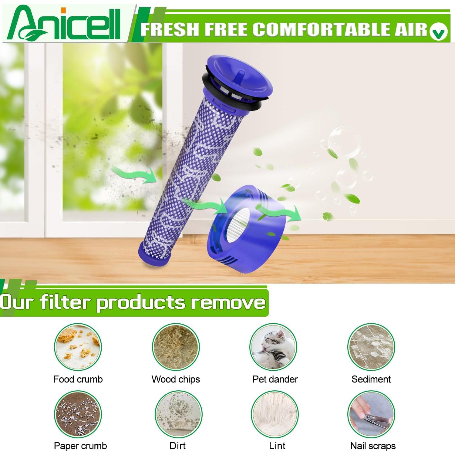 Filtros de Reemplazo HEPA Anicell para Aspiradora Dyson V8/V7
