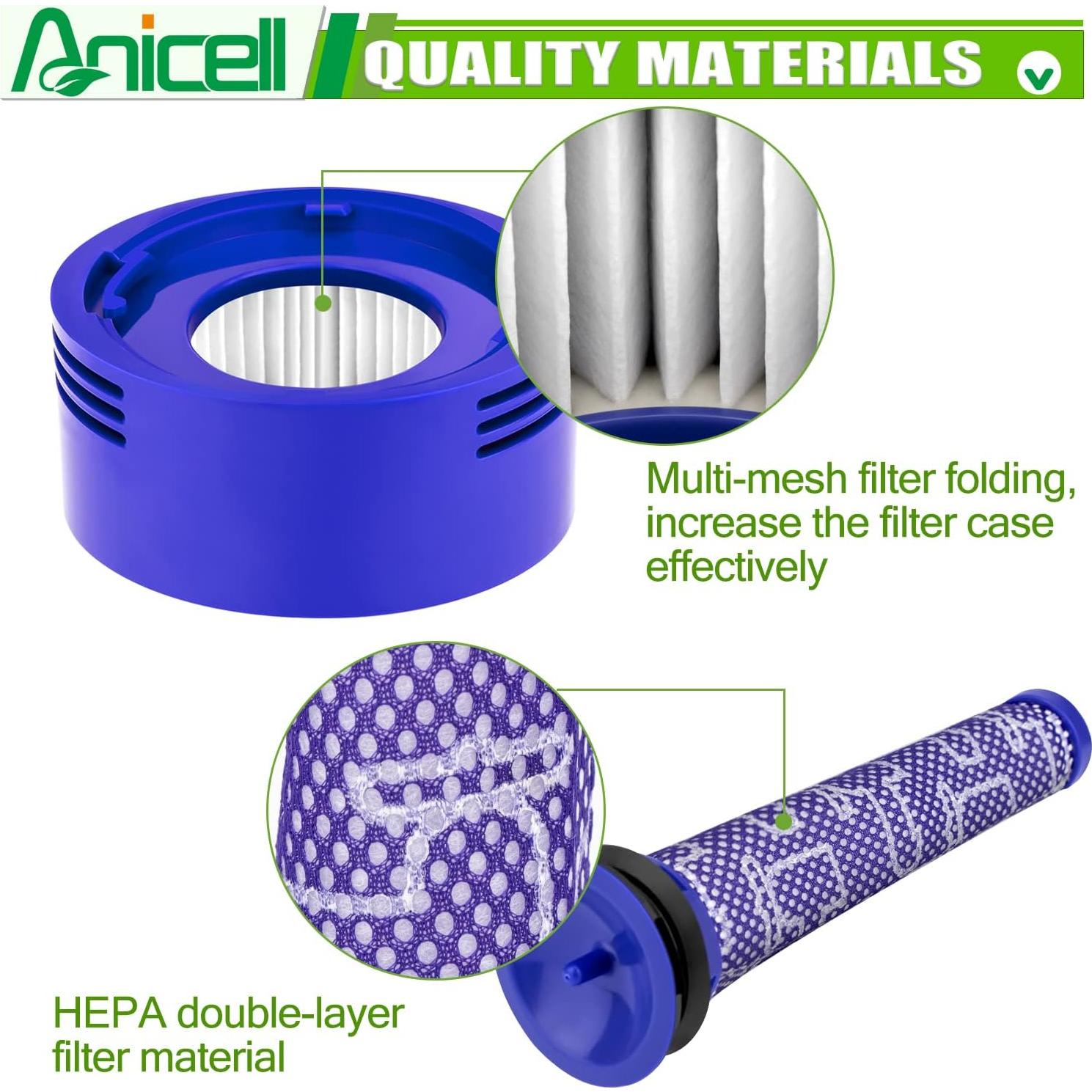 Filtros de Reemplazo HEPA Anicell para Aspiradora Dyson V8/V7
