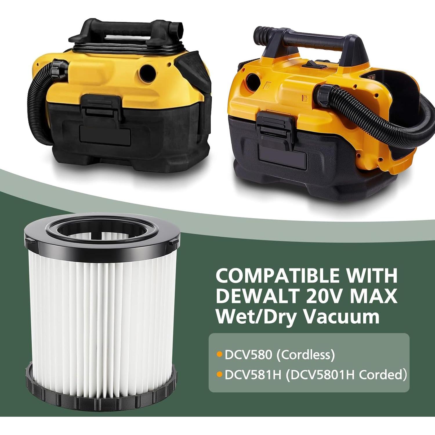 Filtro Hepa de Reemplazo isinlive para Aspiradora DeWalt 20V MAX