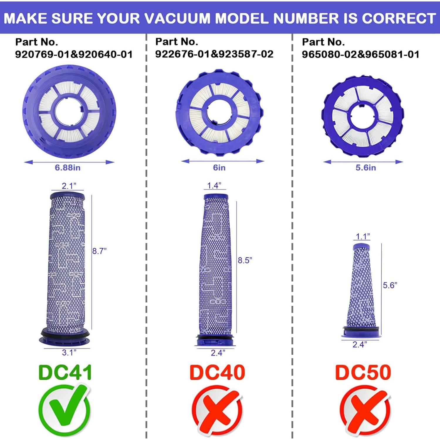 Filtros de Reemplazo HEPA Lemige para Dyson DC41 DC65 3+3 Pack