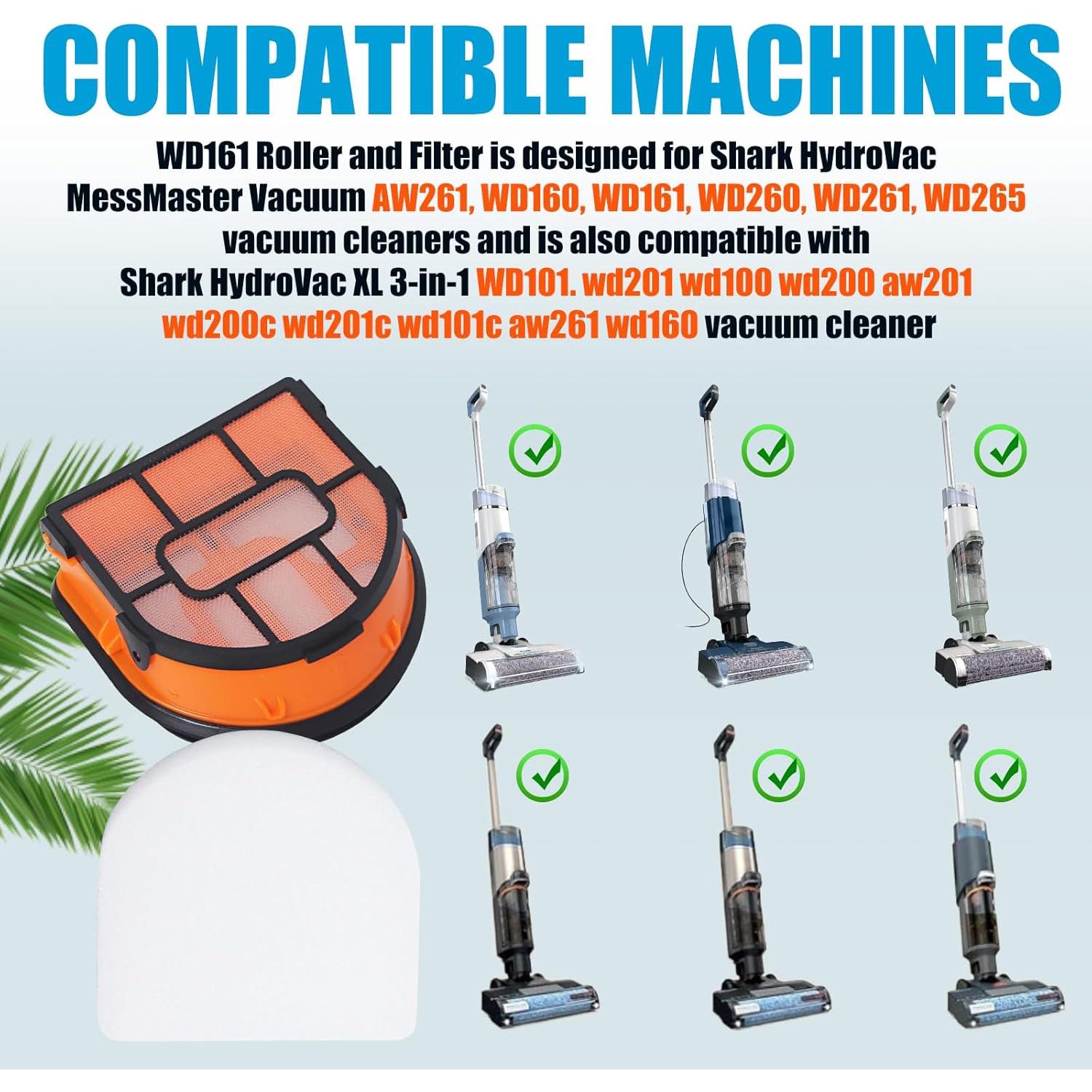 Kit de Filtros de Espuma Bsnuo para Aspiradora Shark WD101/WD161/WD201