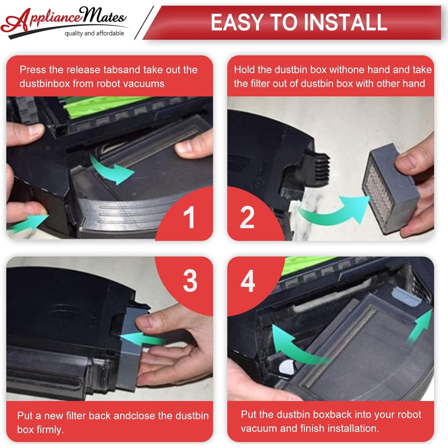 Filtros HEPA Reemplazo APPLIANCEMATES para iRobot Roomba E/I 9 Piezas