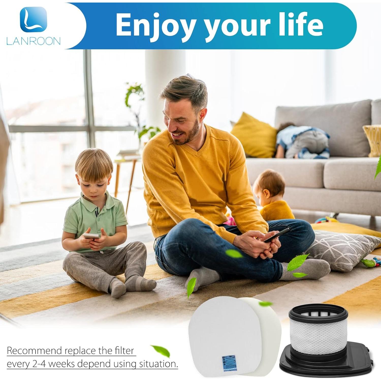 Filtros HEPA LANROON IX141 para Aspiradora Shark - 2+6 Paquete