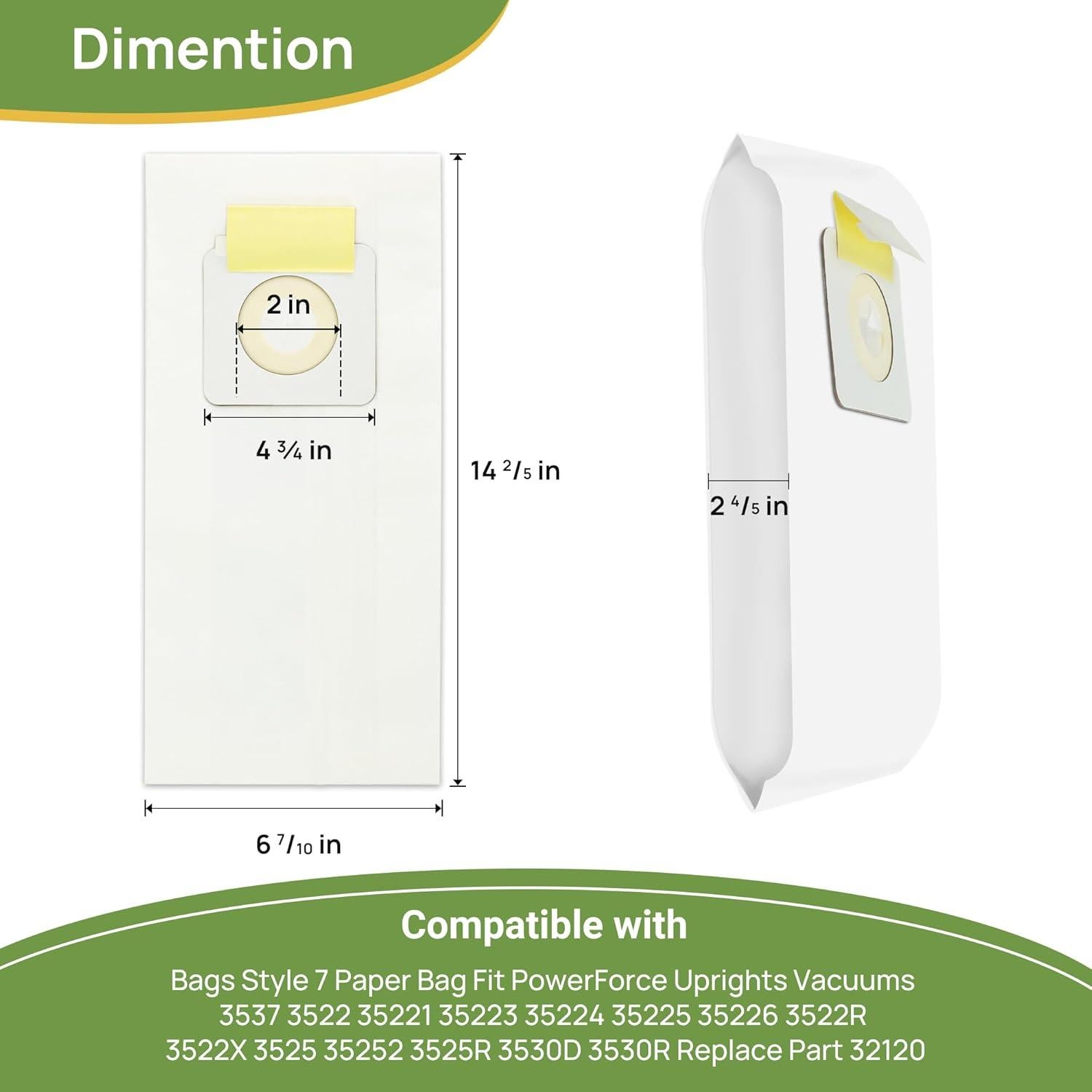 Paquete de 12 Bolsas de Vacío Estilo 7 PETOX para Bissell