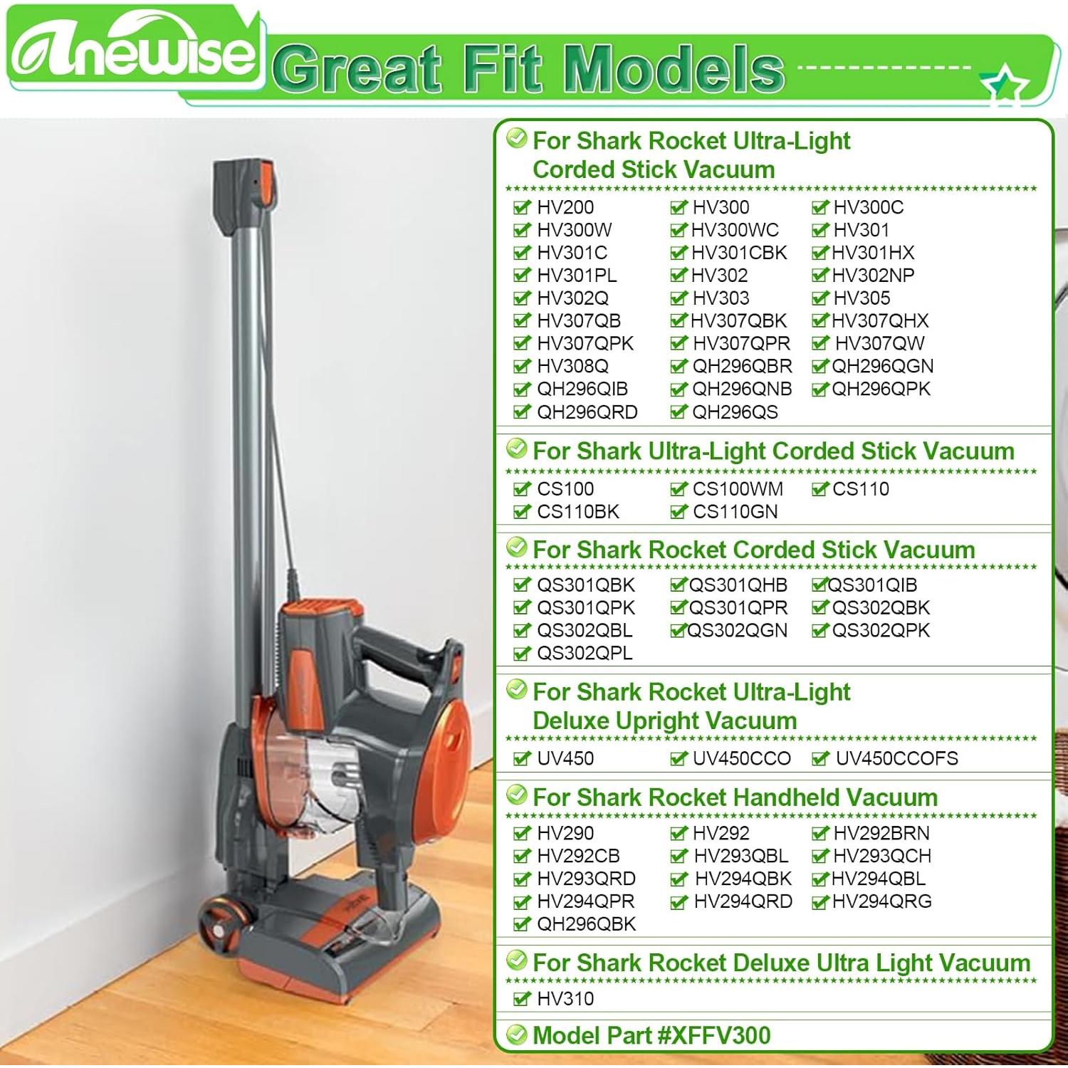 Paquete de 4 Filtros de Reemplazo Anewise para Shark HV301