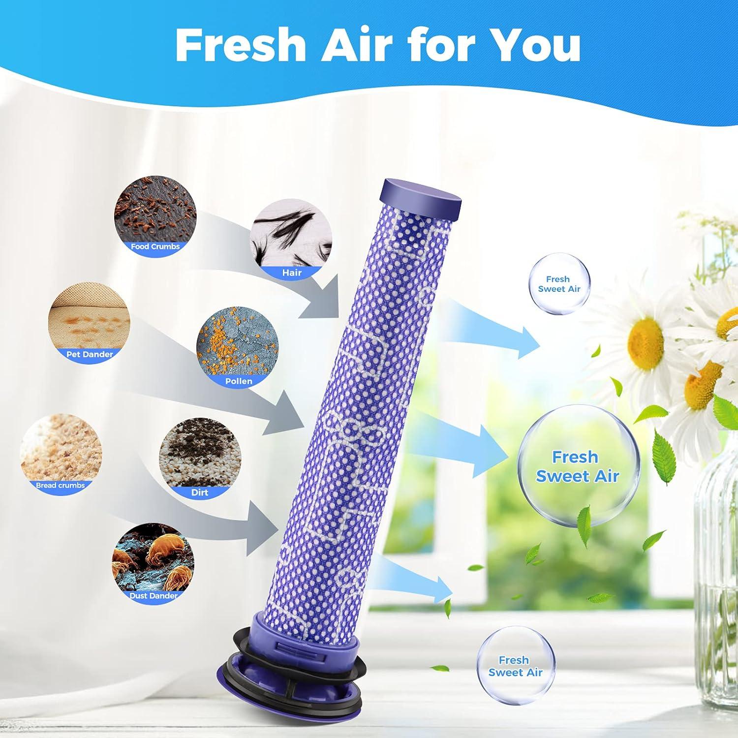 Paquete de 4 Filtros Pre Reemplazo Whekeosh para Dyson V6 V7 V8