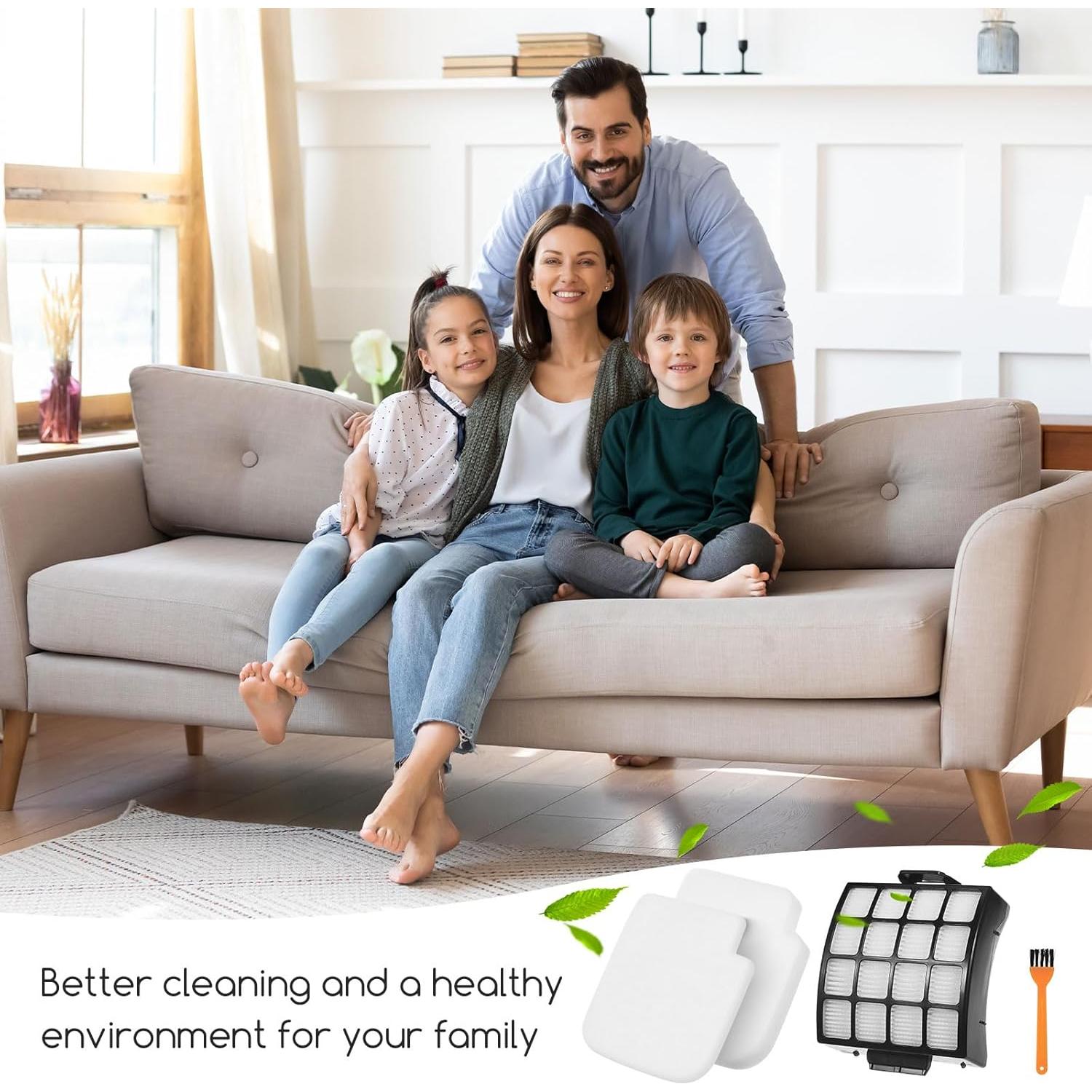 Filtros de Reemplazo Walntec AZ3002 para Aspiradora Shark - 2 HEPA, 4 Espuma, 4 Fieltro