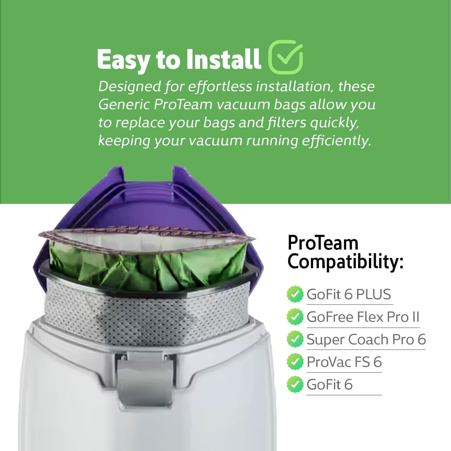 18 Bolsas de Microfiltro ProTeam 6Qt - Reemplazo 107314