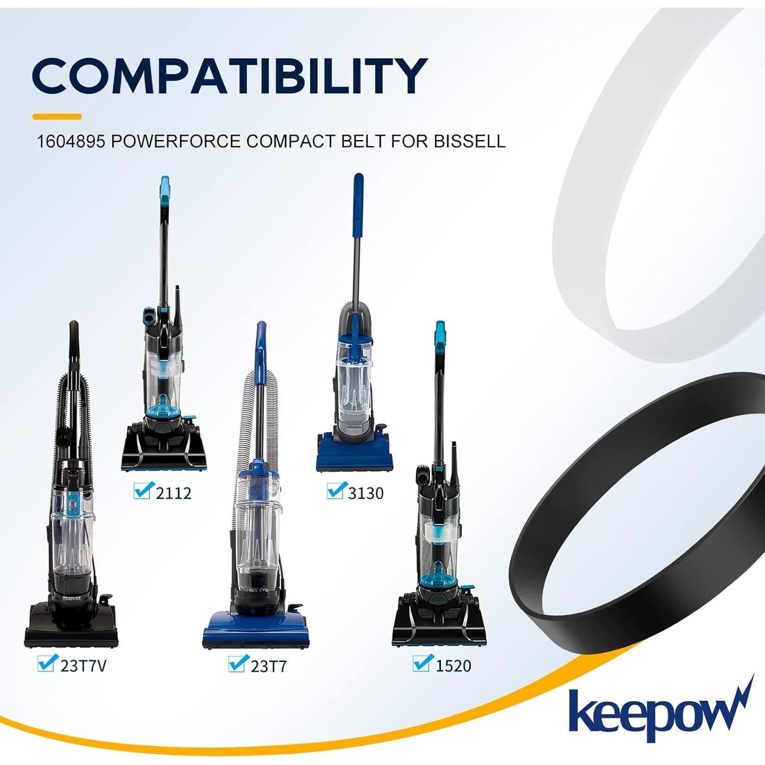 Cinta de Aspiradora KEEPOW 1604895 para Bissell Powerforce Compact