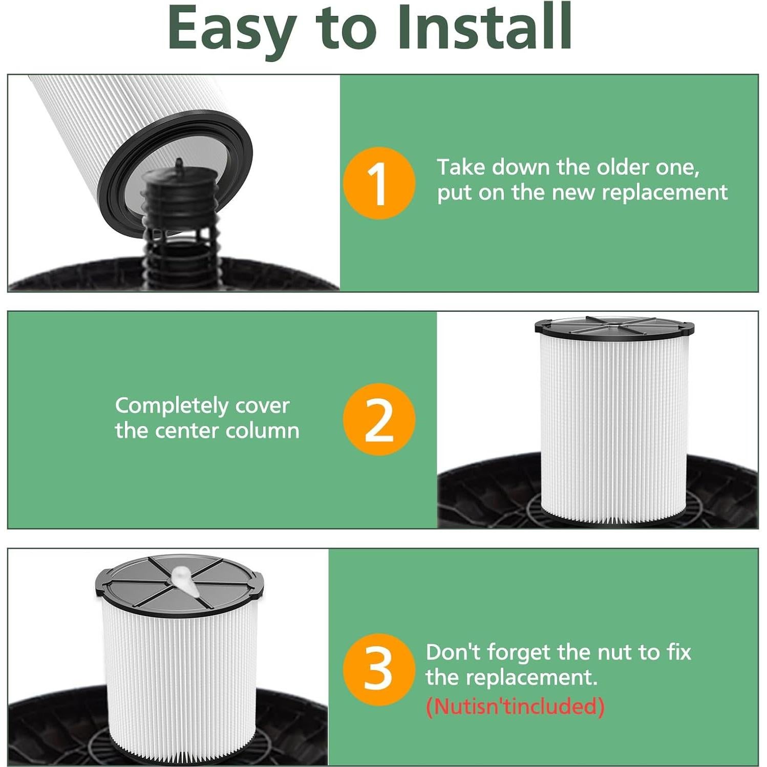 Filtro de Reemplazo VF4000 Isinlive para Aspiradoras 2 Paquetes