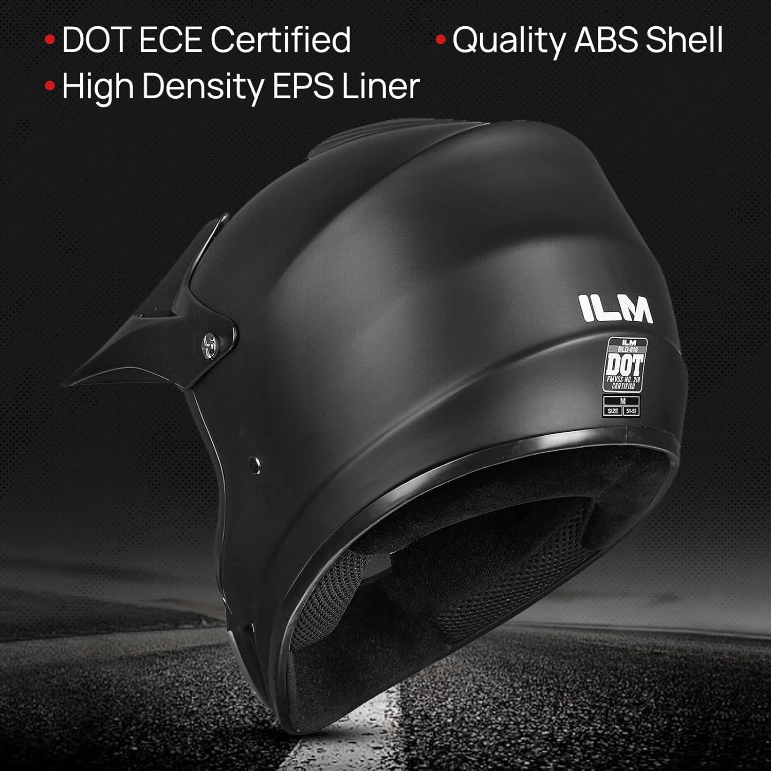 Casco Motocross ILM BLD-818 Azul Juvenil Unisex