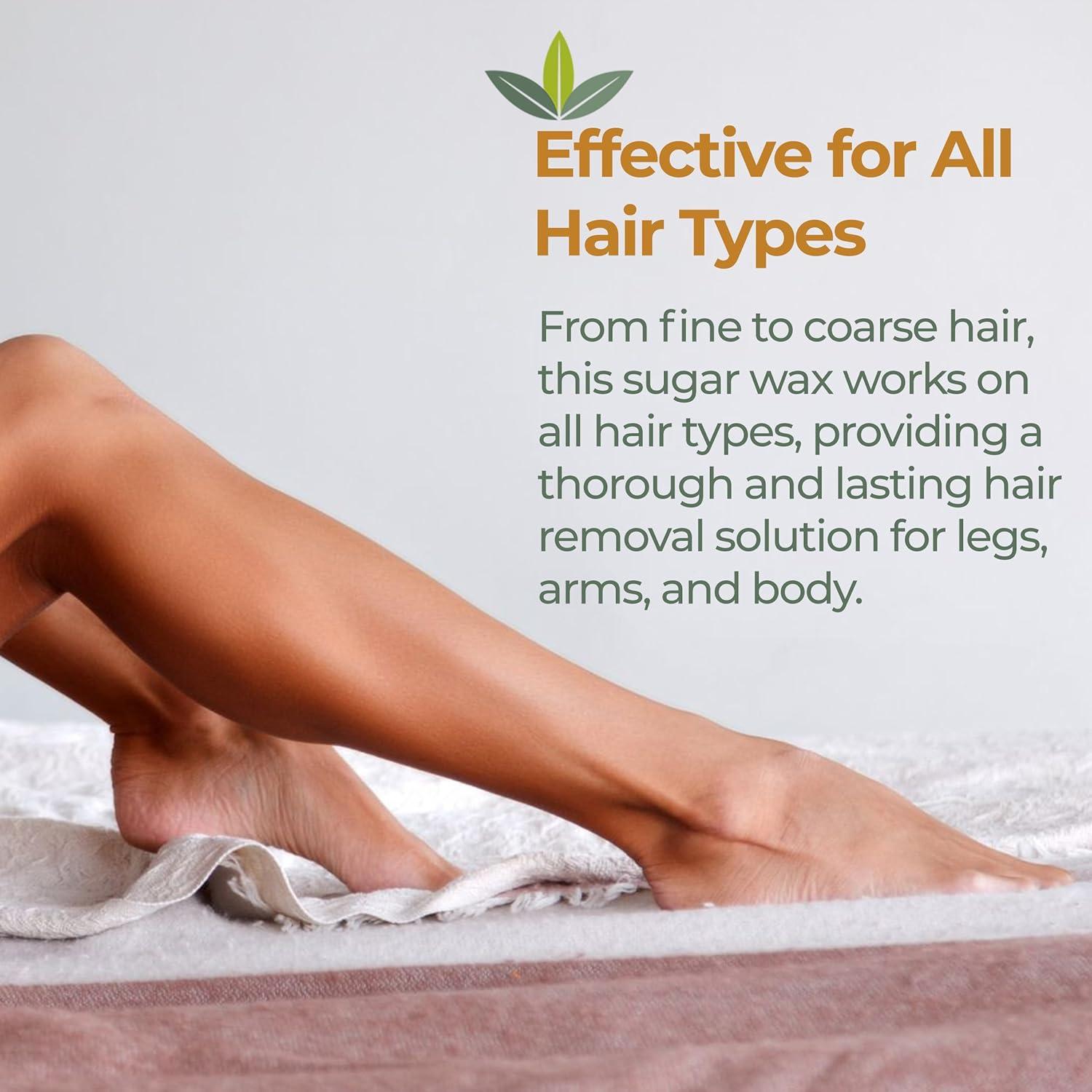 Wax Sugaring Paste for Legs, Back, Arms, Chest. All-Natural Hair Removal for Women and Men. Any skin types. Vegan. Cruelty-Free. (1 All Purpose, 1 Firm)