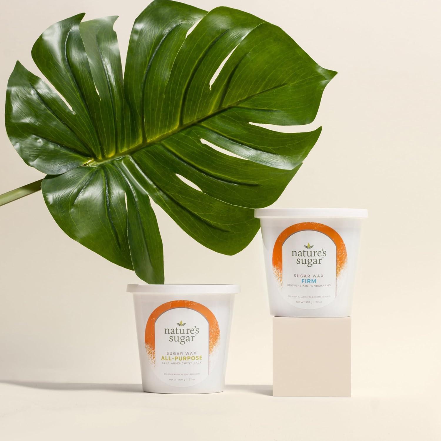 Wax Sugaring Paste for Legs, Back, Arms, Chest. All-Natural Hair Removal for Women and Men. Any skin types. Vegan. Cruelty-Free. (1 All Purpose, 1 Firm)