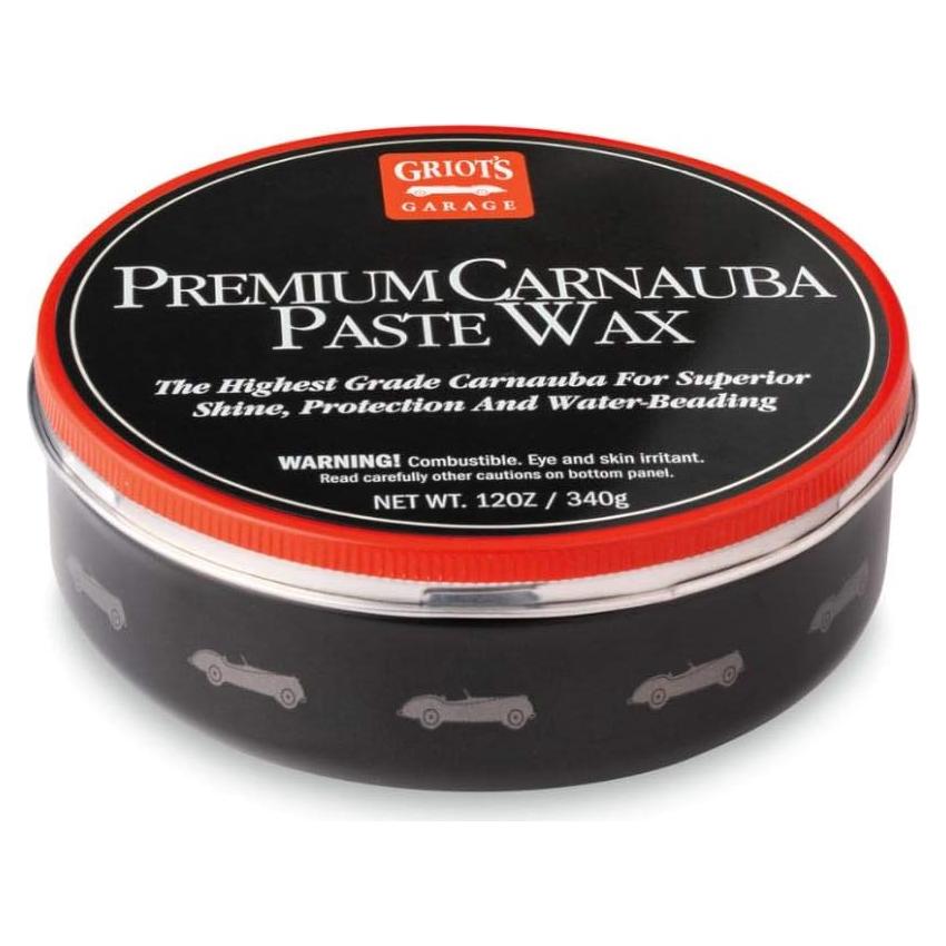 Griot's Garage Premium Carnauba Paste Wax for Cars, Paint Protection and High Gloss Polish, Auto Detailing Supplies, 12 oz, 11029
