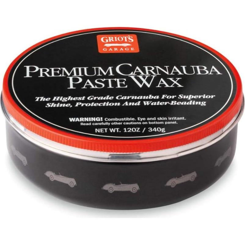 Griot's Garage Premium Carnauba Paste Wax for Cars, Paint Protection and High Gloss Polish, Auto Detailing Supplies, 12 oz, 11029