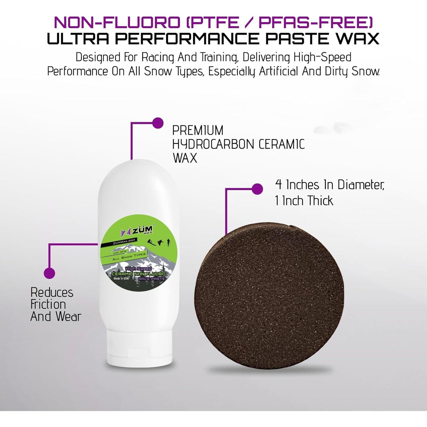 Cera para Esquiar ZUMWAX 113.4 g Ecológica Sin Flúor