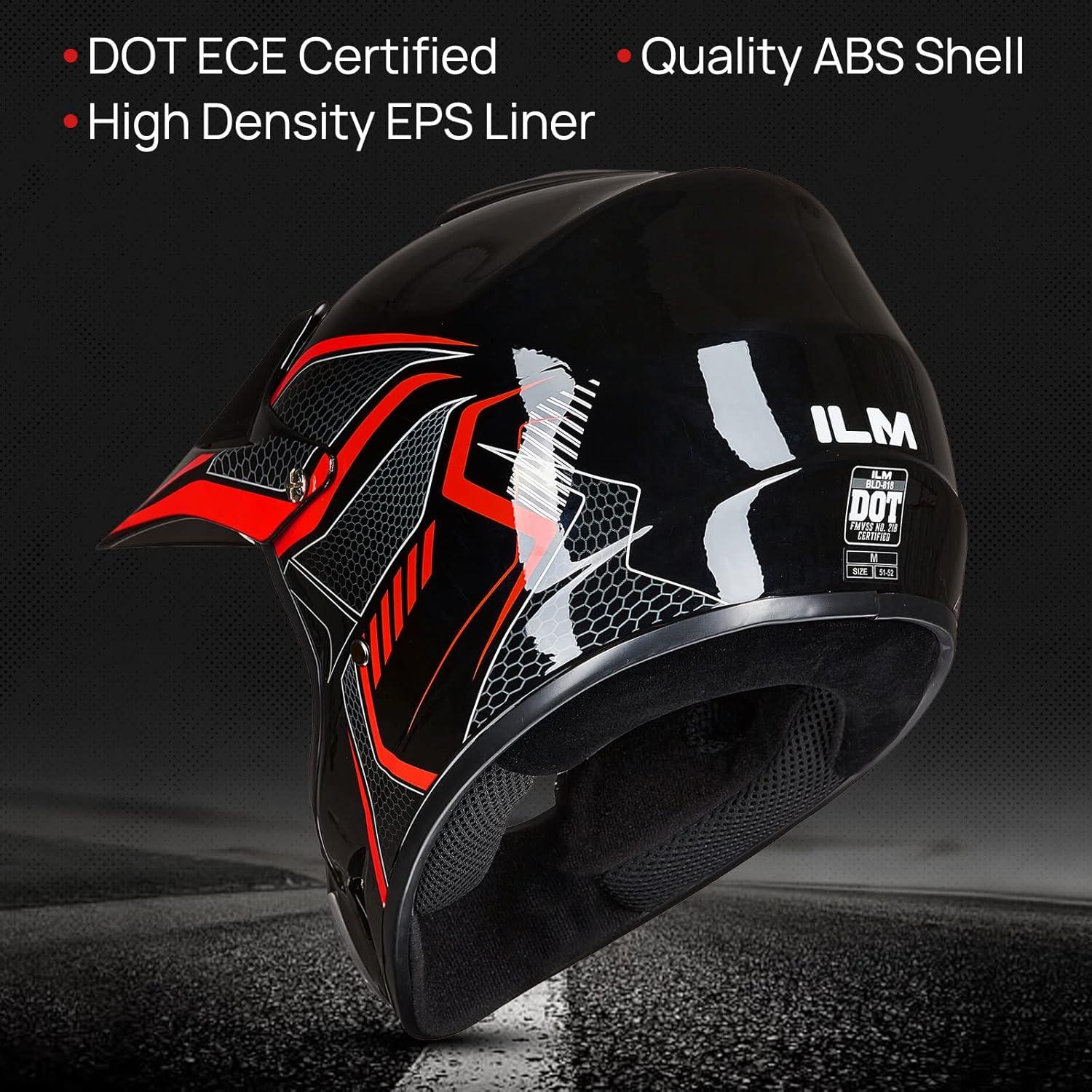 Casco Motocross ILM BLD-818 Azul Juvenil Unisex