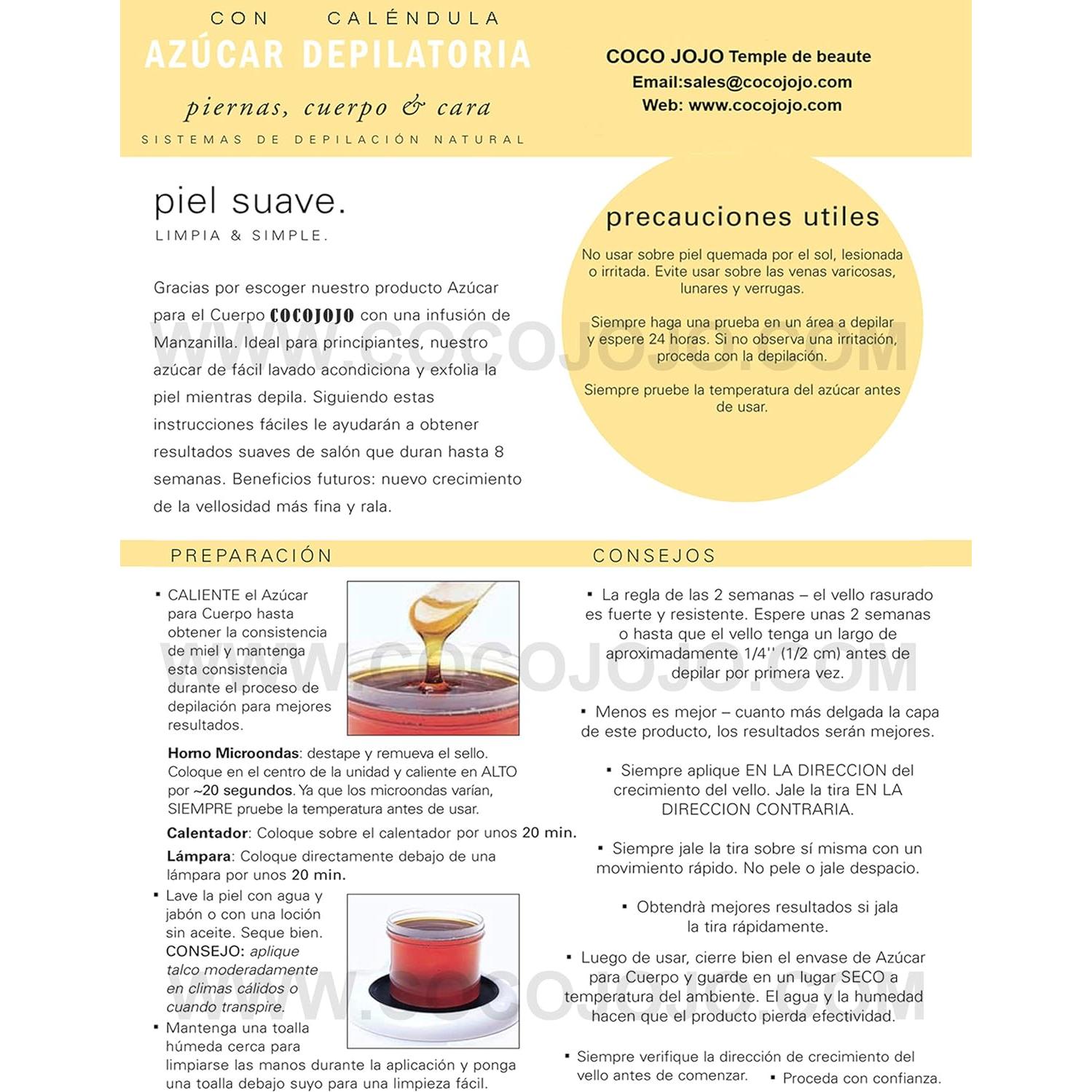 Kit de Cera de Azúcar Suave Cocojojo 227g - Depilación Natural