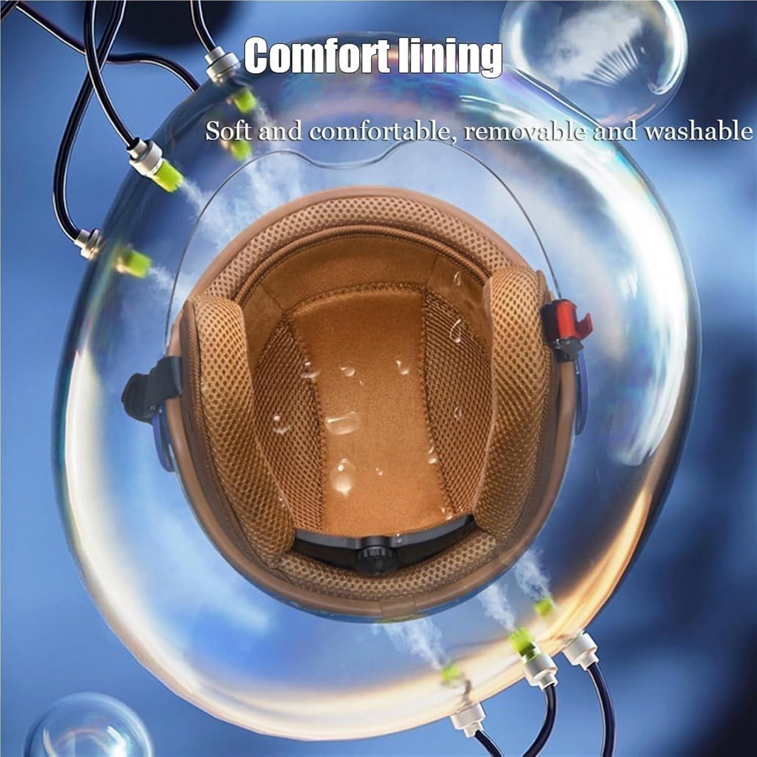 Casco Retro para Niños ZXKWFL 46-54CM Azul Aprobado DOT