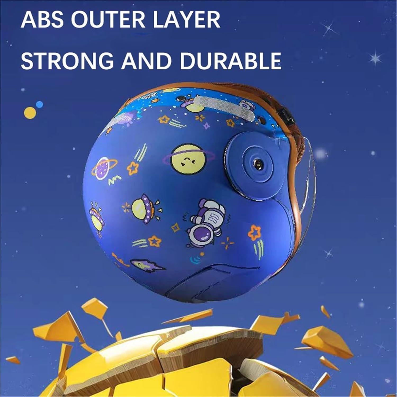 Casco Retro para Niños ZXKWFL 46-54CM Azul Aprobado DOT