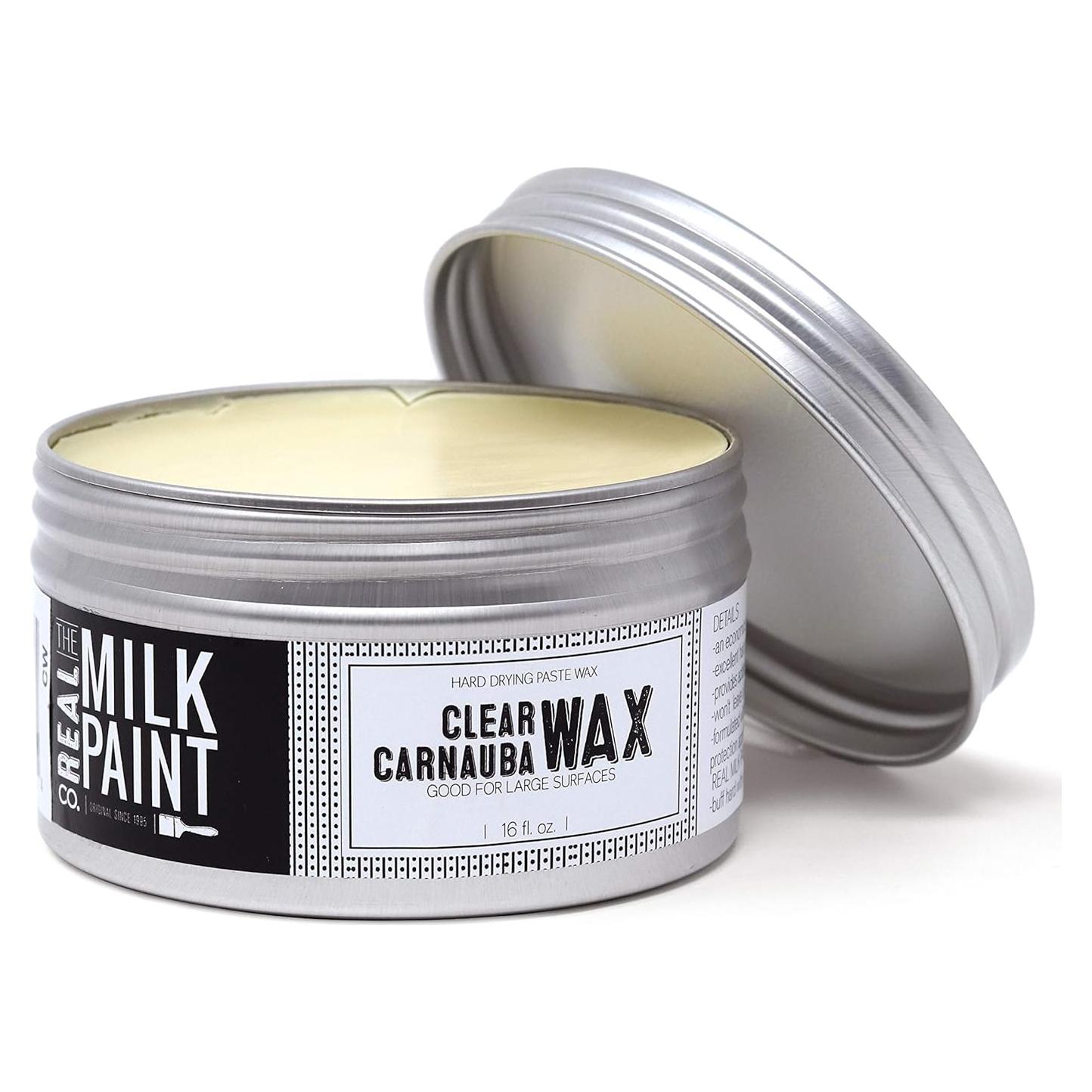 Pasta de Cera de Carnauba Real Milk Paint 453.6 g para Madera