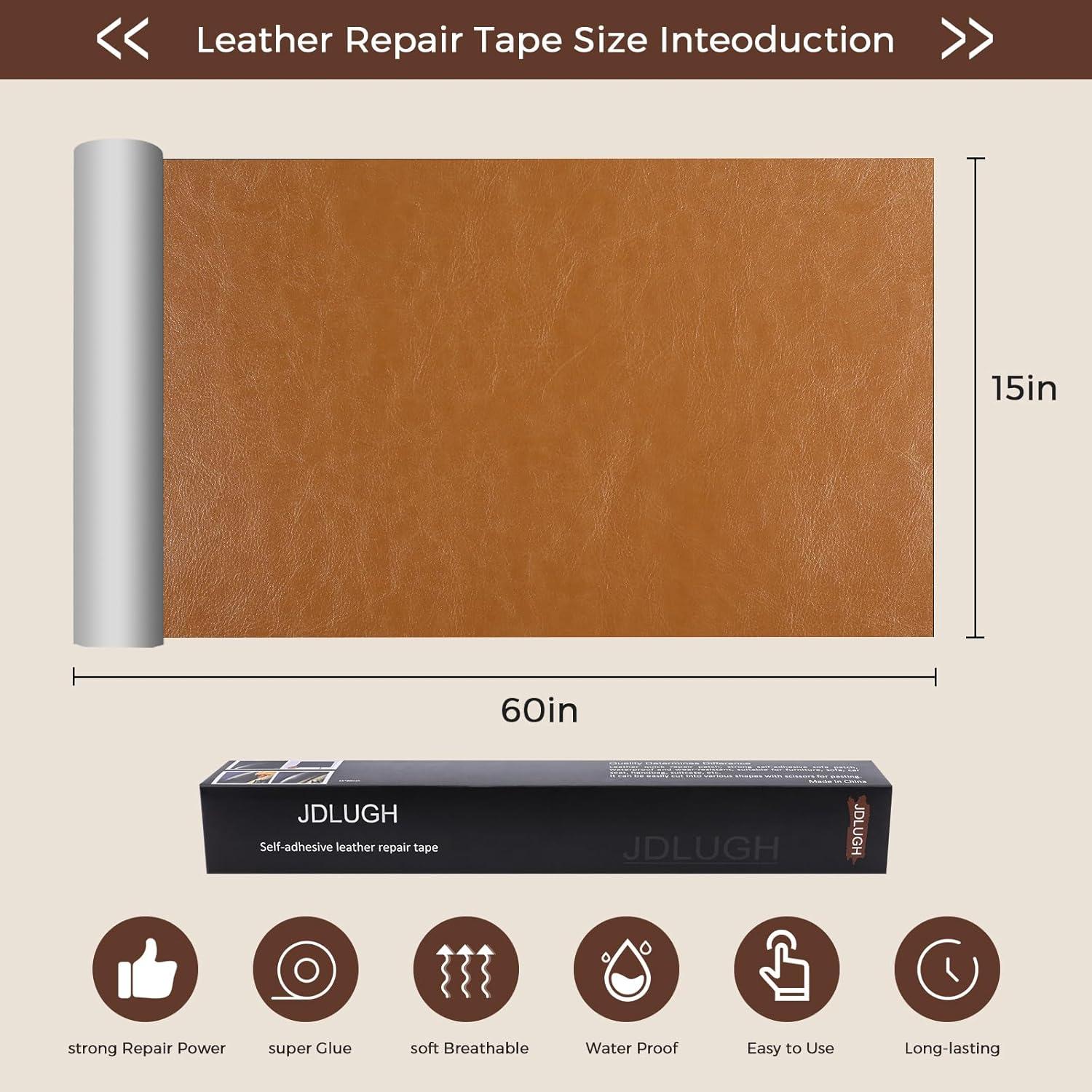 Parche de Reparación de Cuero JDLUGH 38x152 cm Marrón