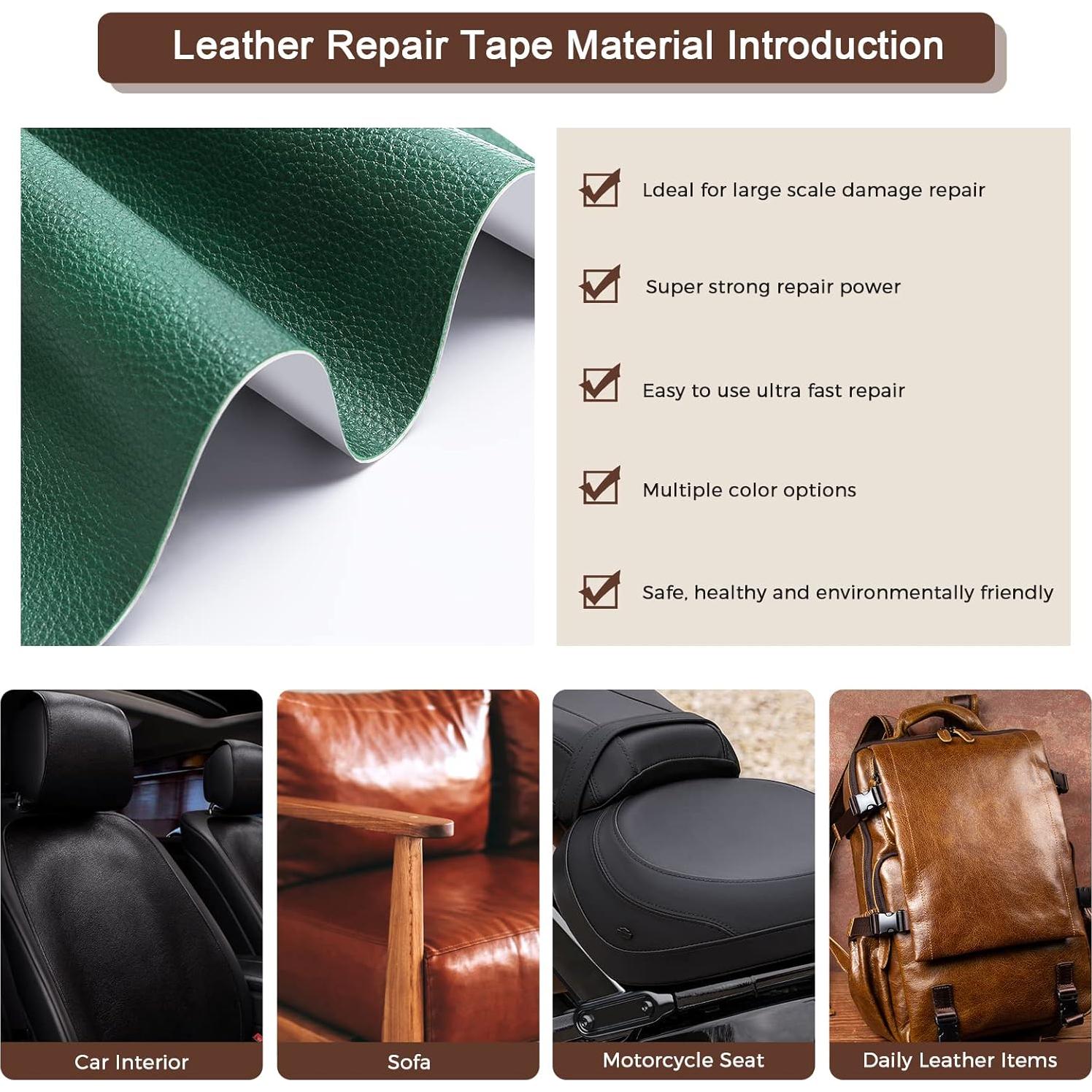 Parche de Reparación de Cuero JDLUGH 38x152 cm Marrón