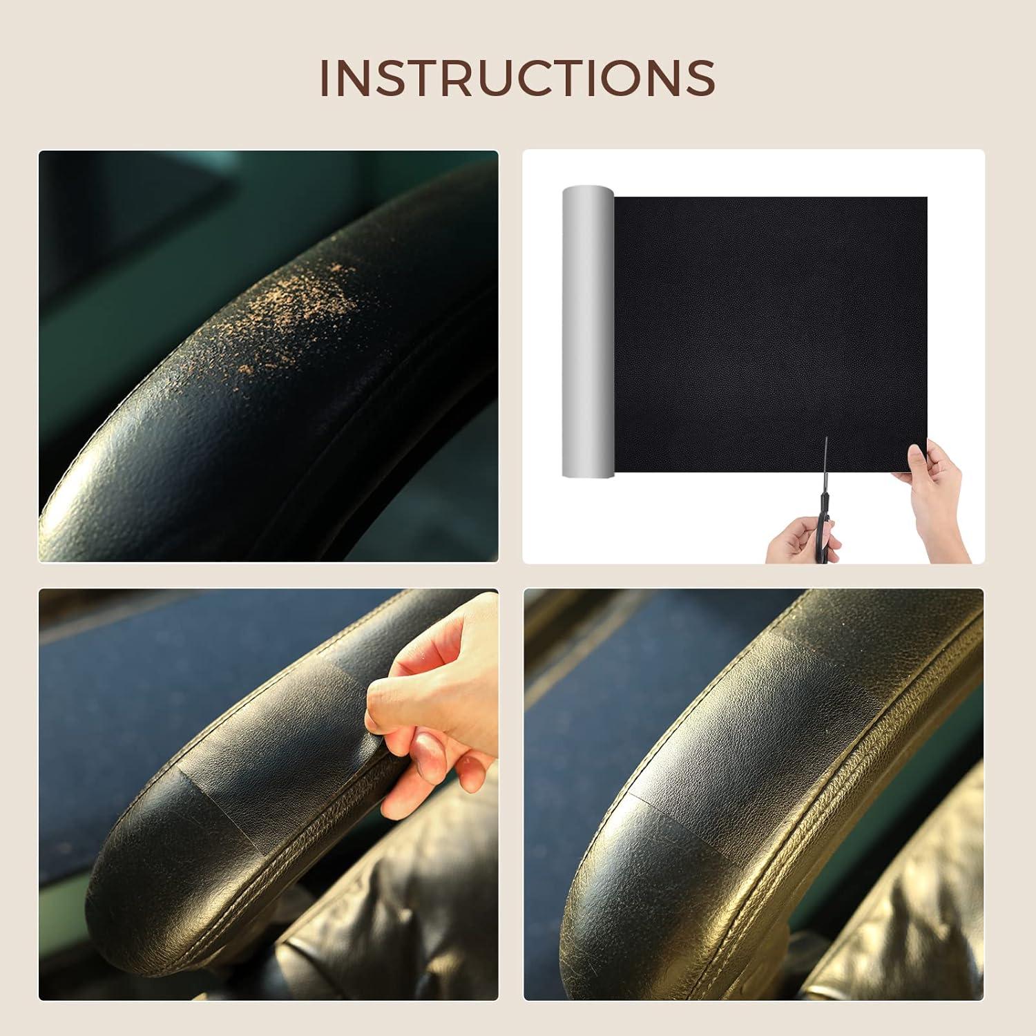 Parche de Reparación de Cuero JDLUGH 38x152 cm Marrón