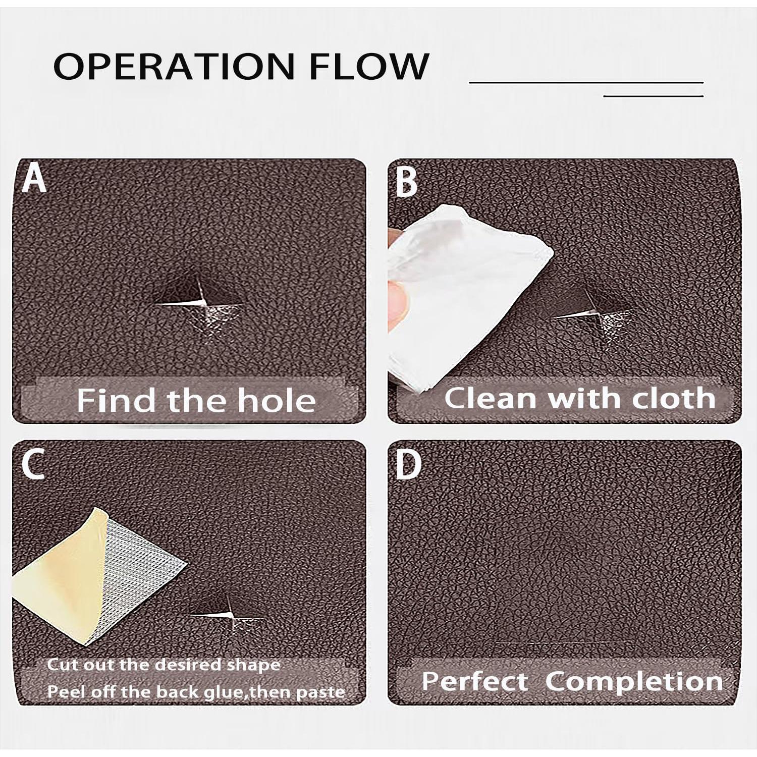 Parche de Reparación de Cuero Autoadhesivo Jmckeweii 20x30cm