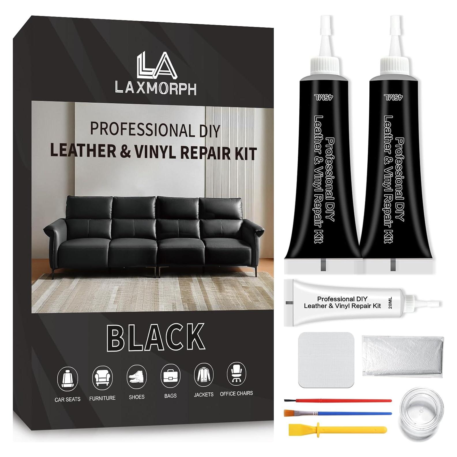 Kit de Reparación de Cuero Negro Laxmorph - Muebles y Autos