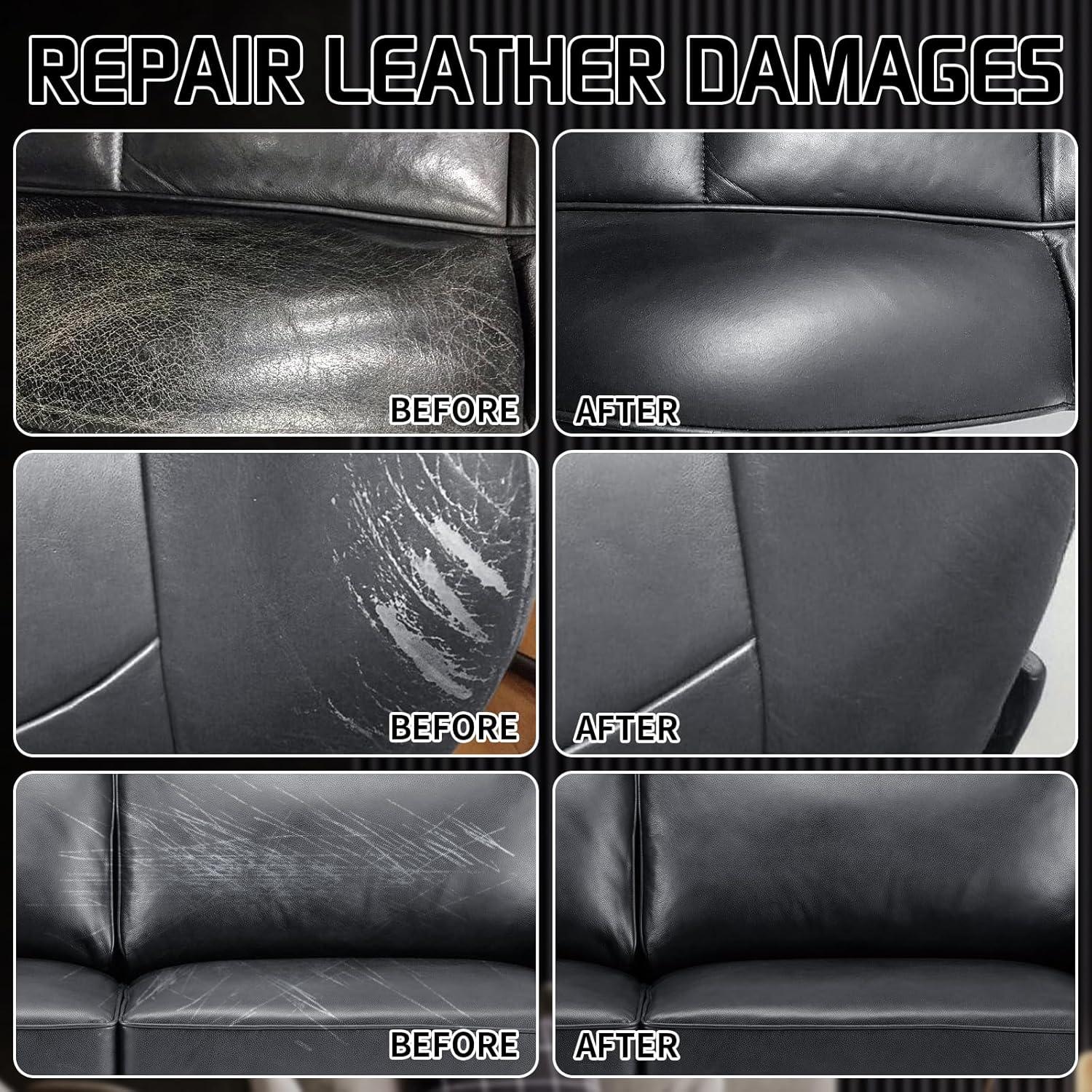 Kit de Reparación de Cuero Negro Laxmorph - Muebles y Autos