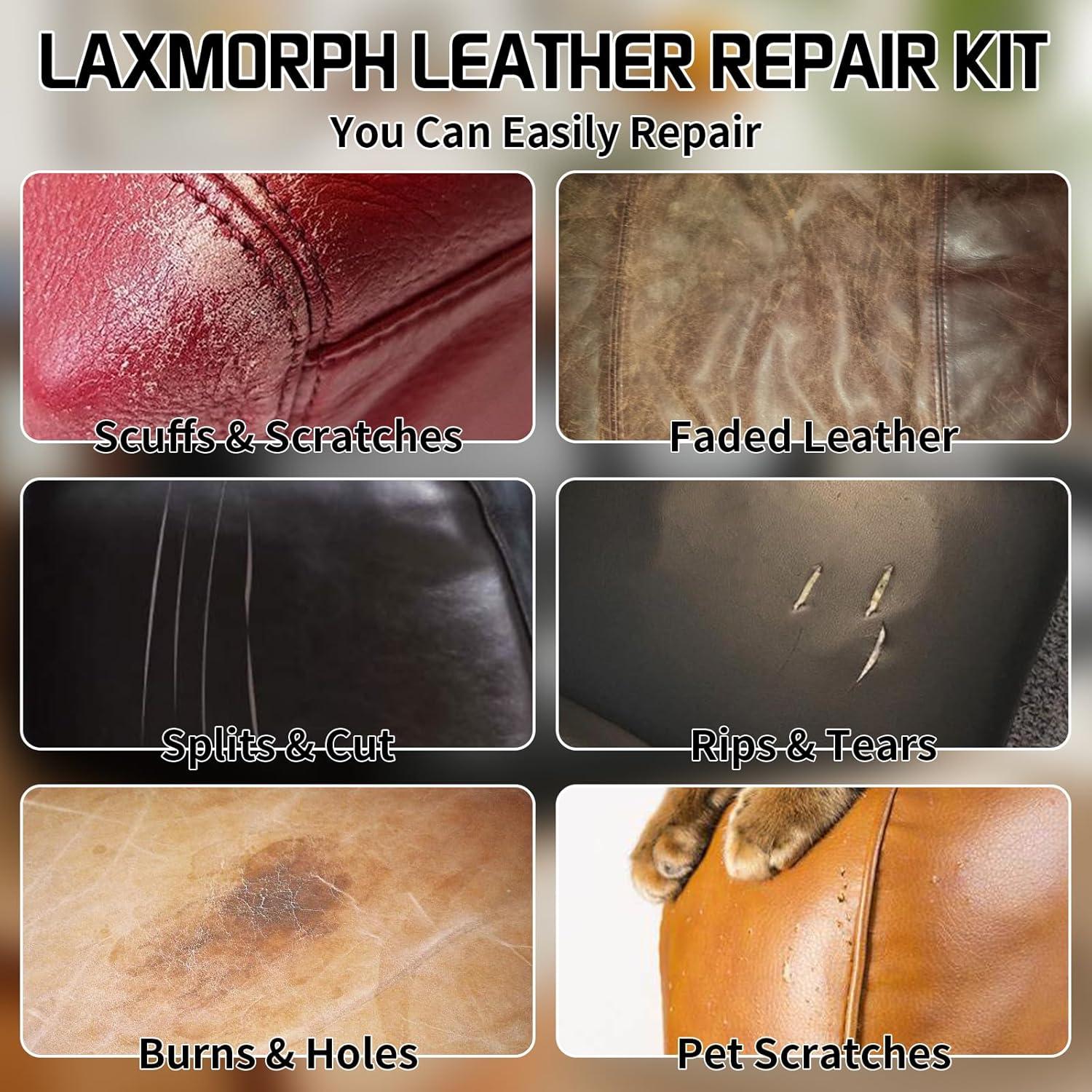 Kit de Reparación de Cuero Negro Laxmorph - Muebles y Autos