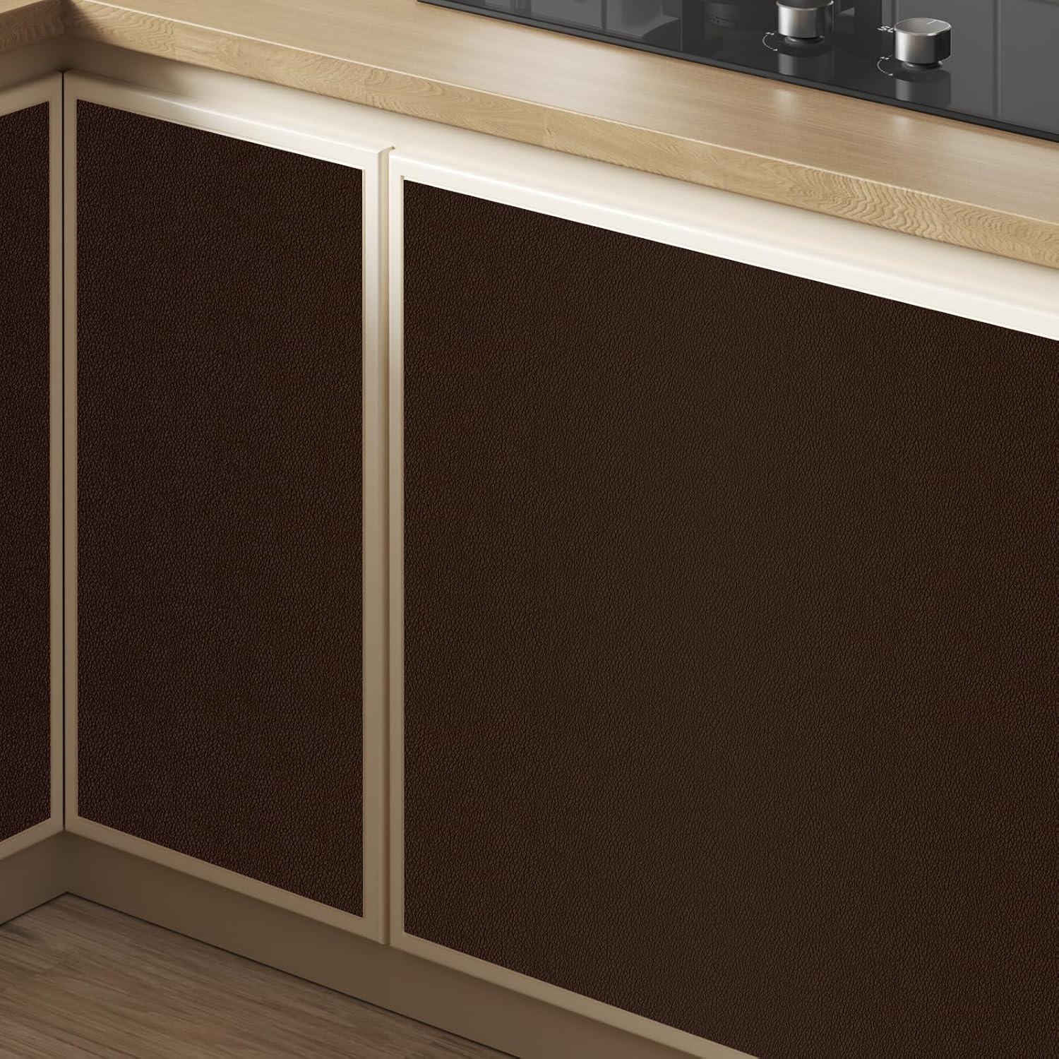 Parche de Reparación de Cuero Amiya 40x203 cm Marrón Oscuro