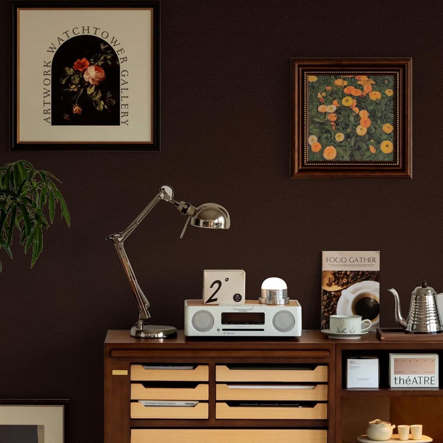 Parche de Reparación de Cuero Amiya 40x203 cm Marrón Oscuro