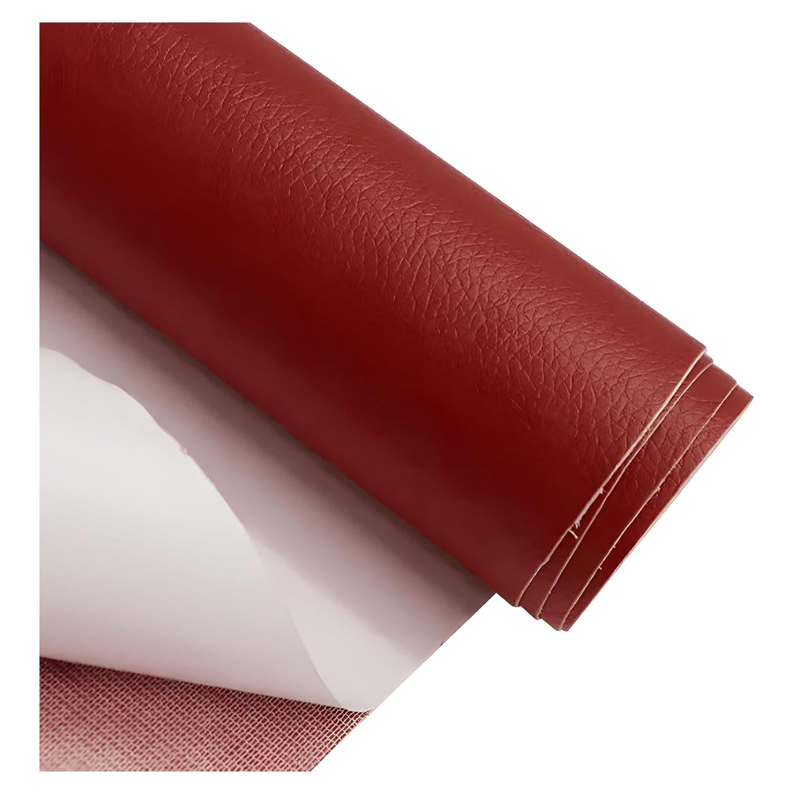 Parche de Reparación de Cuero Autoadhesivo Rojo 200x40 cm