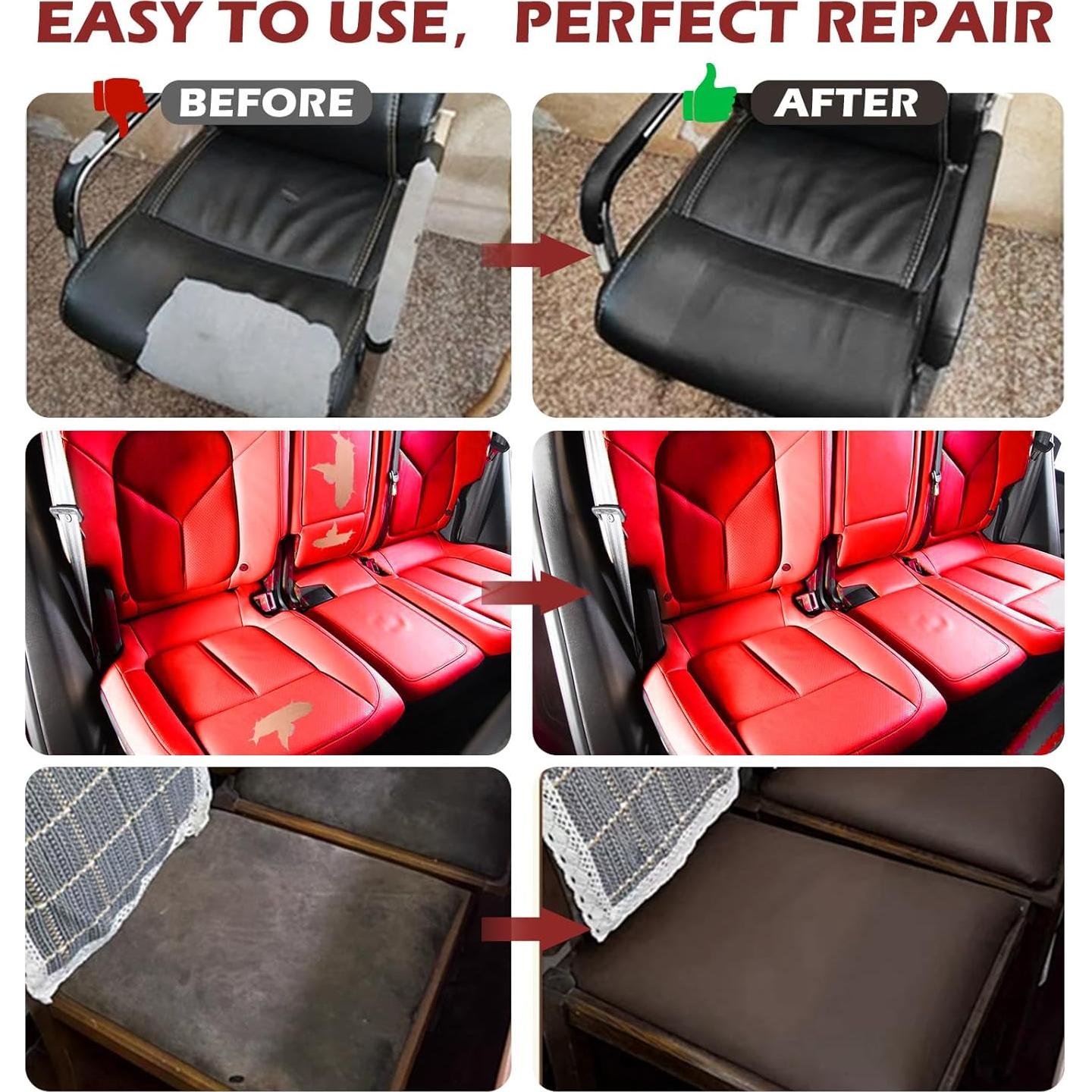 Parche de Reparación de Cuero Autoadhesivo Rojo 200x40 cm