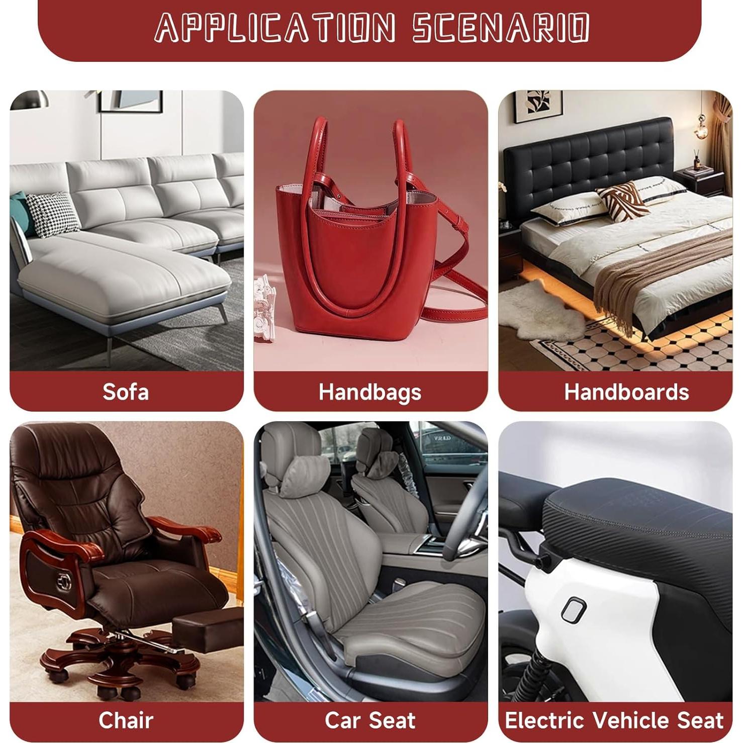 Parche de Reparación de Cuero Autoadhesivo Rojo 200x40 cm