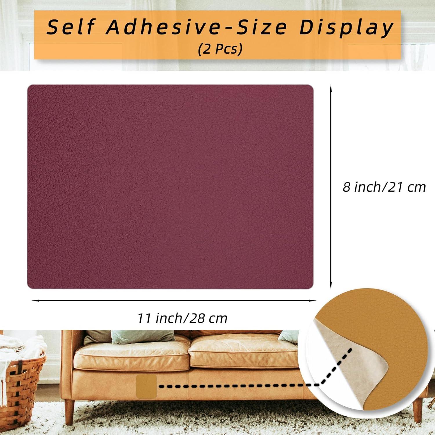 Parche de Reparación de Cuero Autoadhesivo Silllule 20x28 cm Rojo Vino