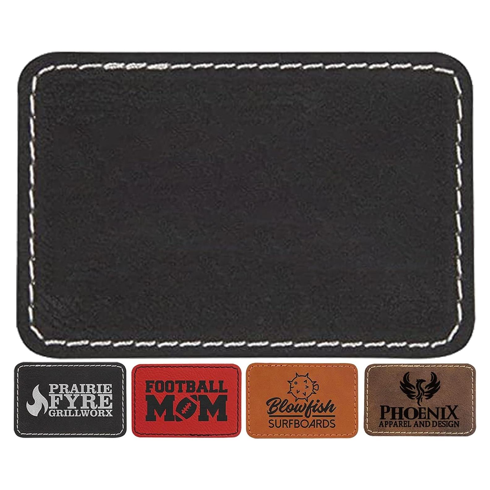 Parche de Cuero Sintético Negro TWIG 30 Pcs 7.62x5.08 cm