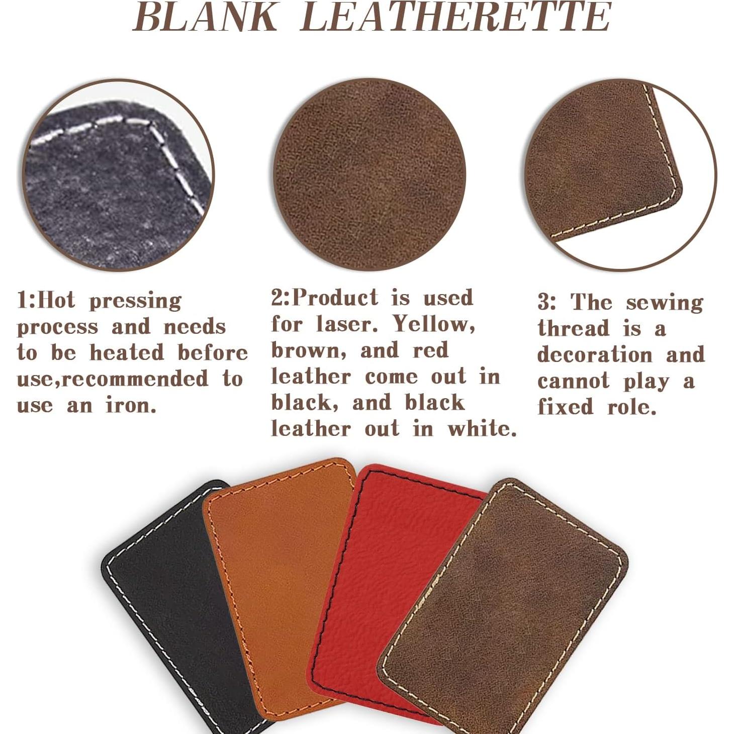 Parche de Cuero Sintético Negro TWIG 30 Pcs 7.62x5.08 cm