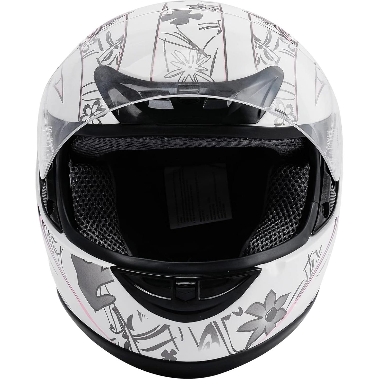Casco TCMT Mariposa Blanca Mediano Full Face DOT