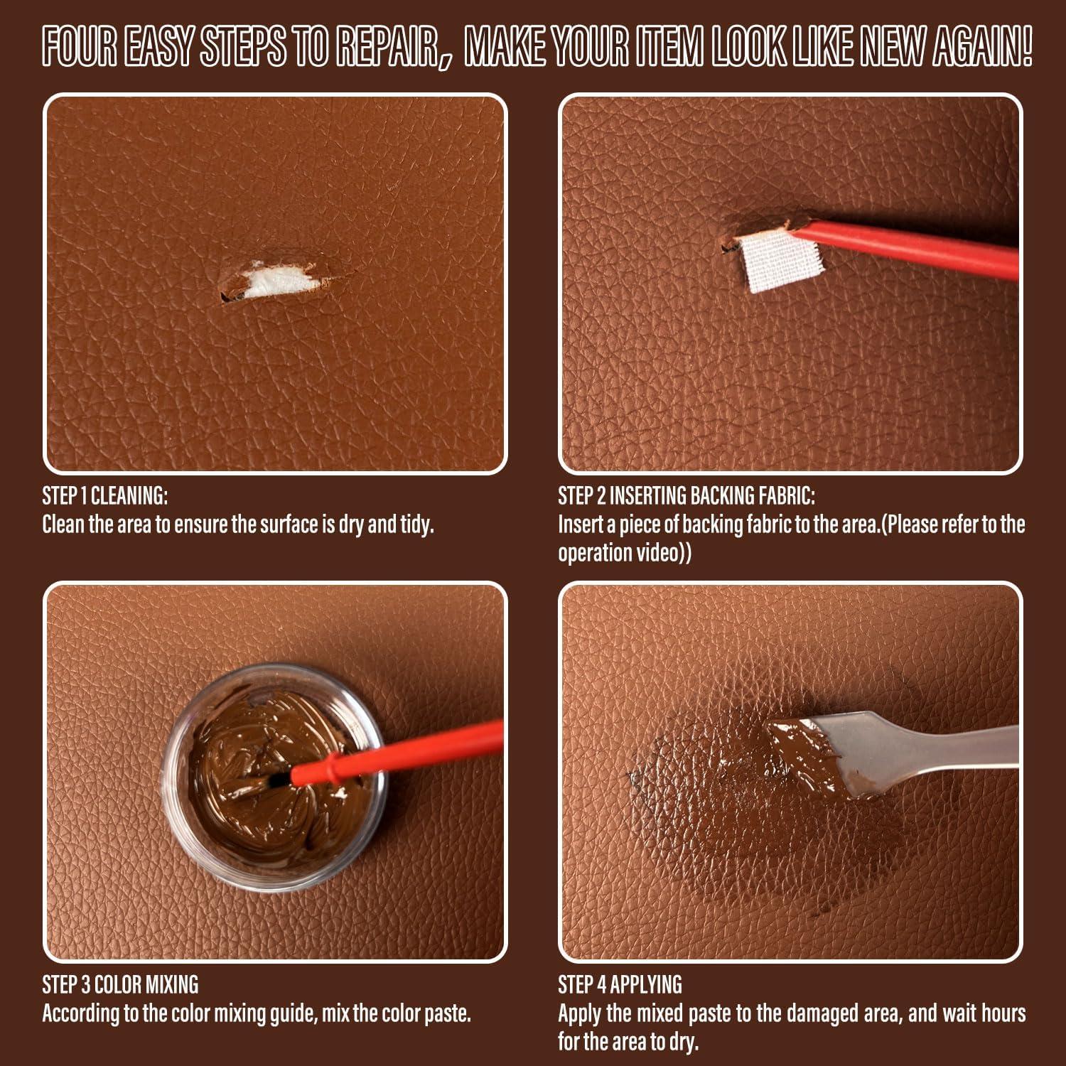 Kit de Reparación de Cuero MCTRHG - 10 Colores, Fácil de Usar