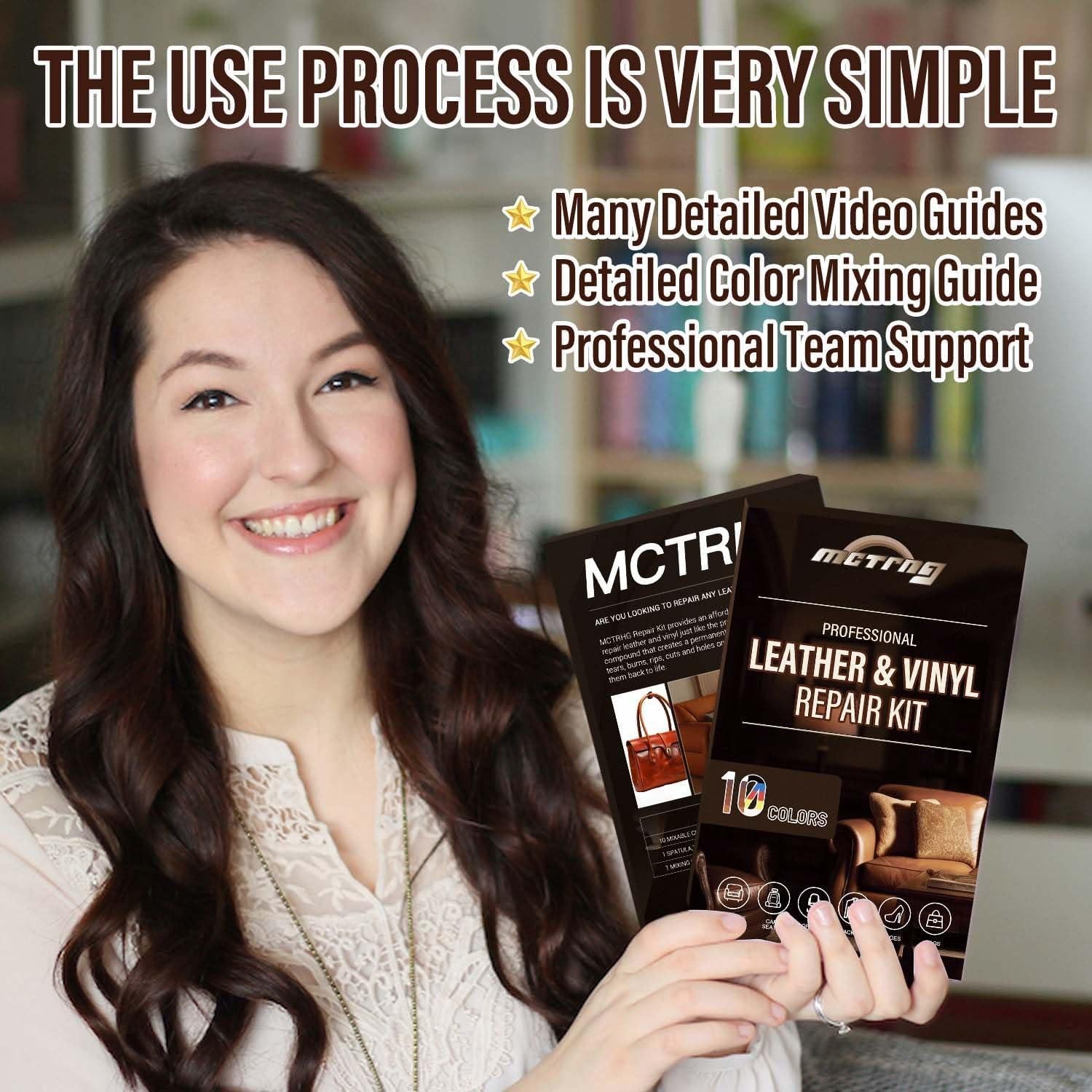 Kit de Reparación de Cuero MCTRHG - 10 Colores, Fácil de Usar