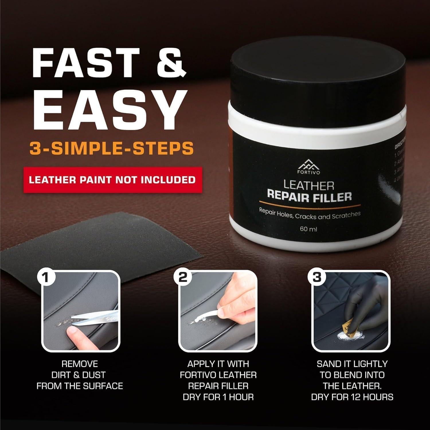 Relleno de Cuero FORTIVO 60 mL - Reparación de Rasguños y Grietas