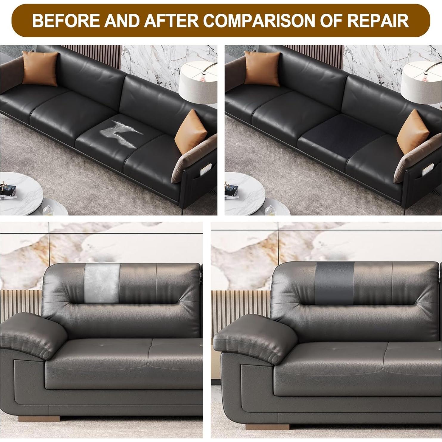 Parche de Cuero Autoadhesivo HONGYU 43x76cm Gris Oscuro