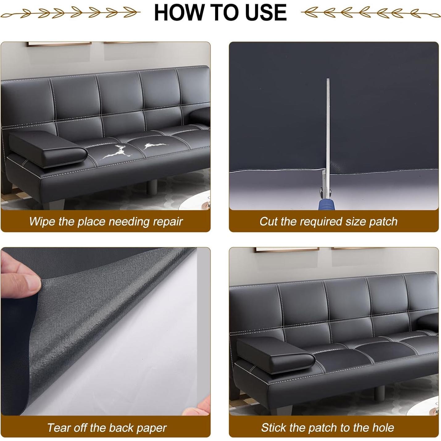 Parche de Cuero Autoadhesivo HONGYU 43x76cm Gris Oscuro