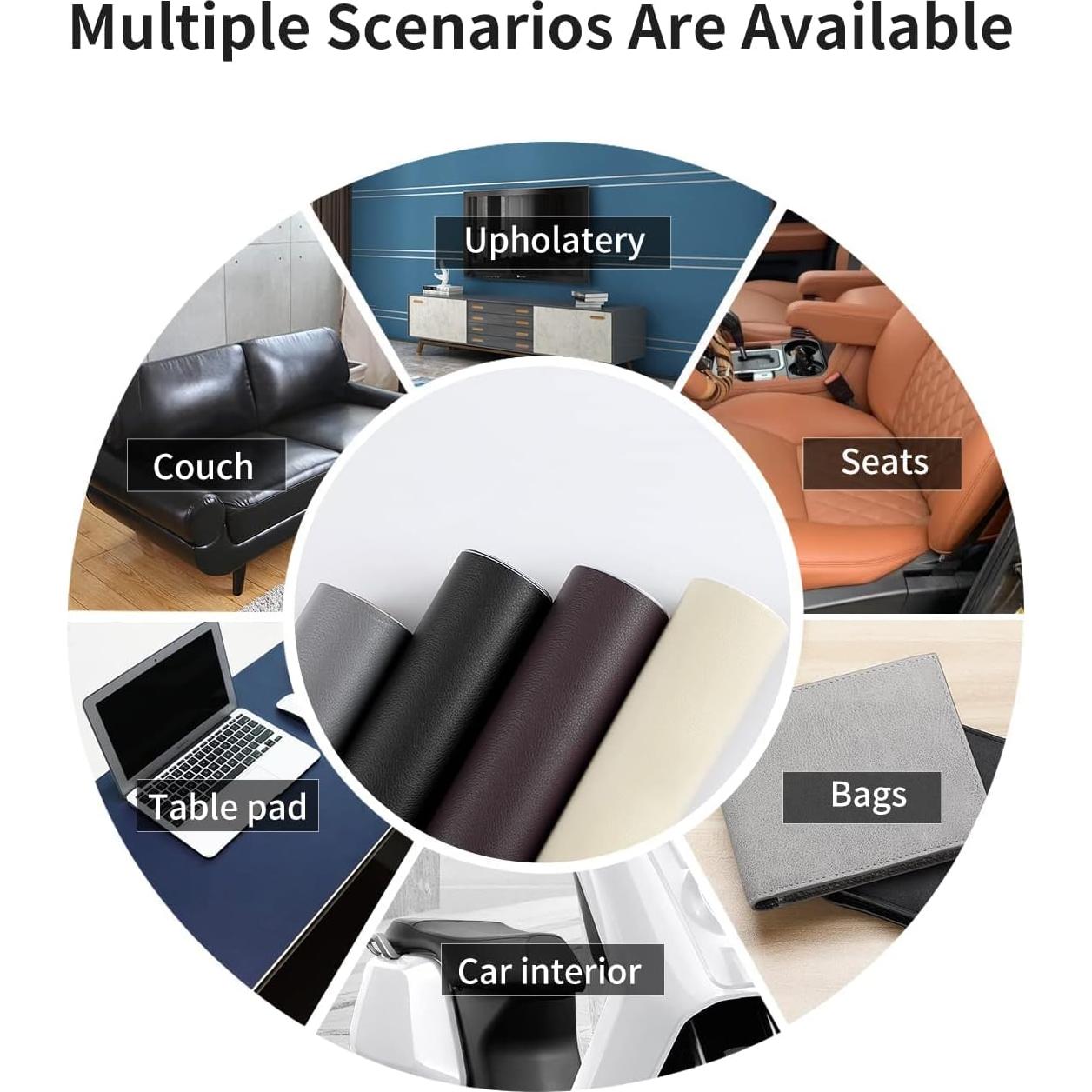 Kit de Parche de Reparación de Cuero Sesybuty 9.9x200.7 cm Marrón