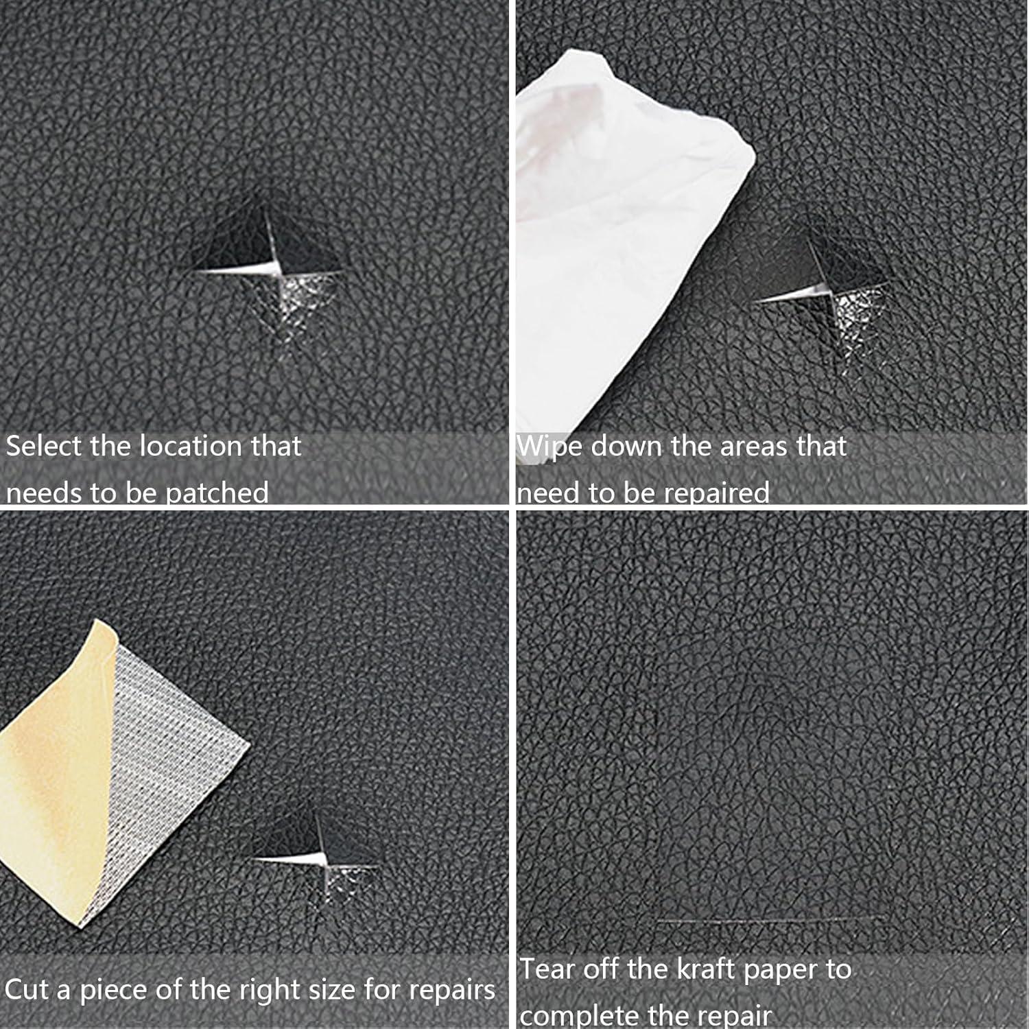 Parche de Reparación de Cuero BetterJonny 30x137cm Negro